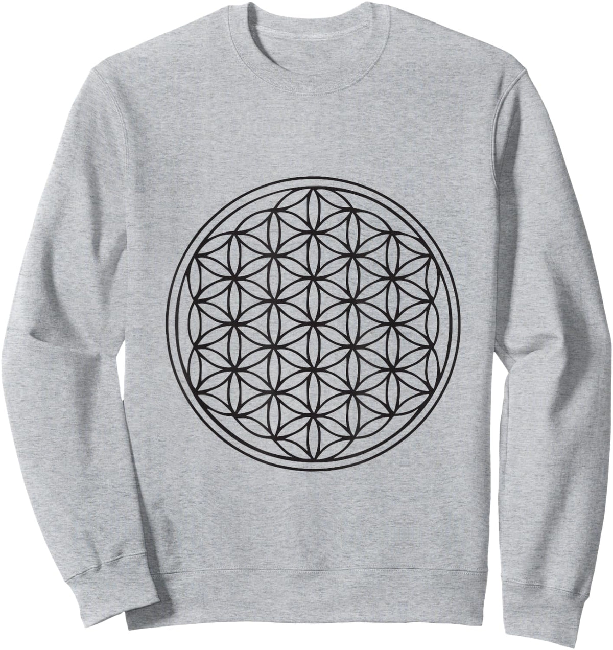 Classic Flower of Life Sacred Geometry Yoga New Age Sweatshirt - Sweatshirt | Ash