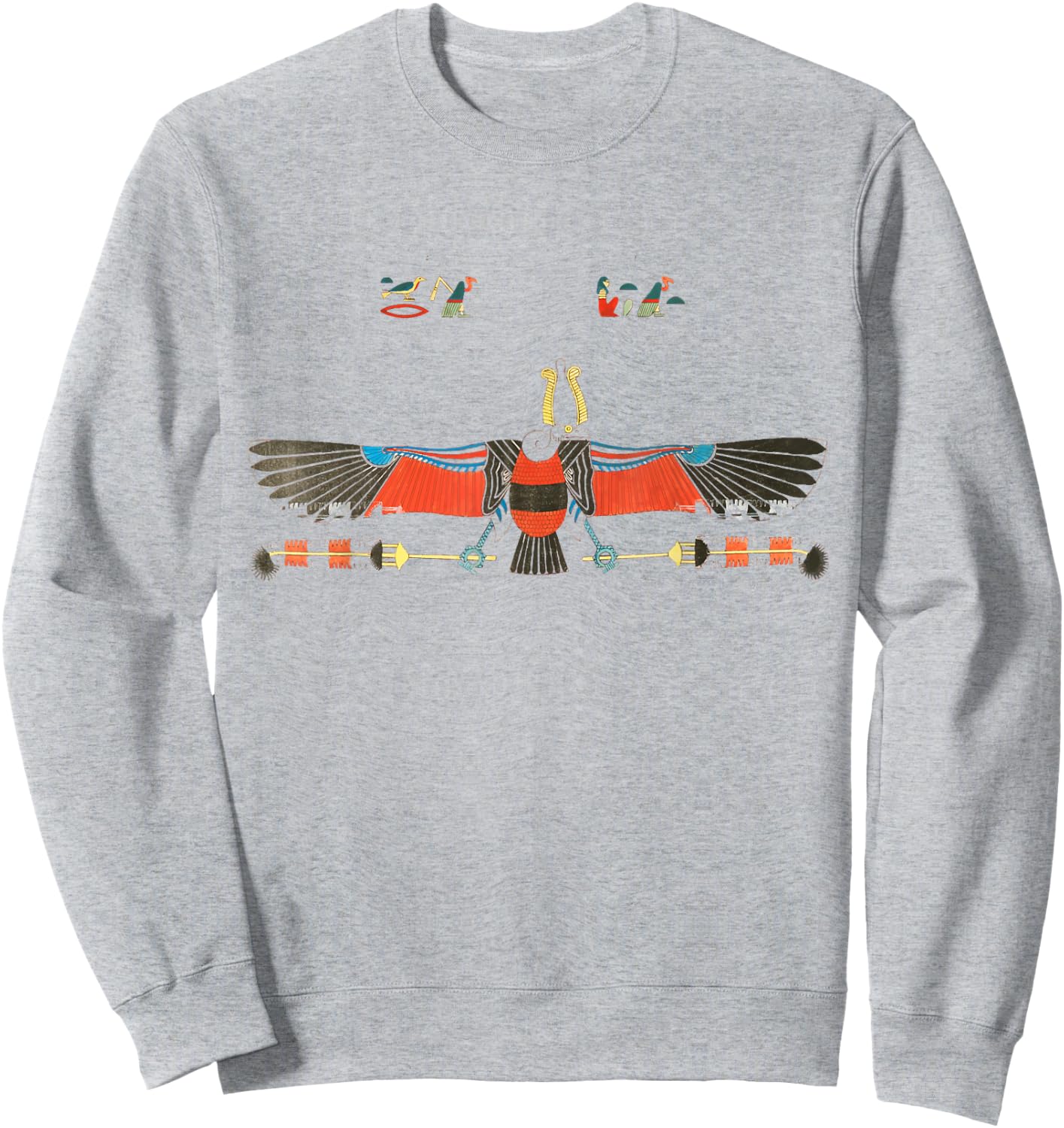 The Vulture emblem of Neith Egyptian hieroglyph hieroglyphic Sweatshirt - Sweatshirt | Ash