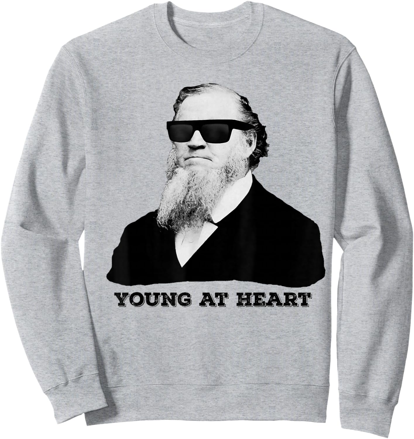 Brigham Young Heart Sunglasses Funny LDS Sweatshirt - Sweatshirt | Ash