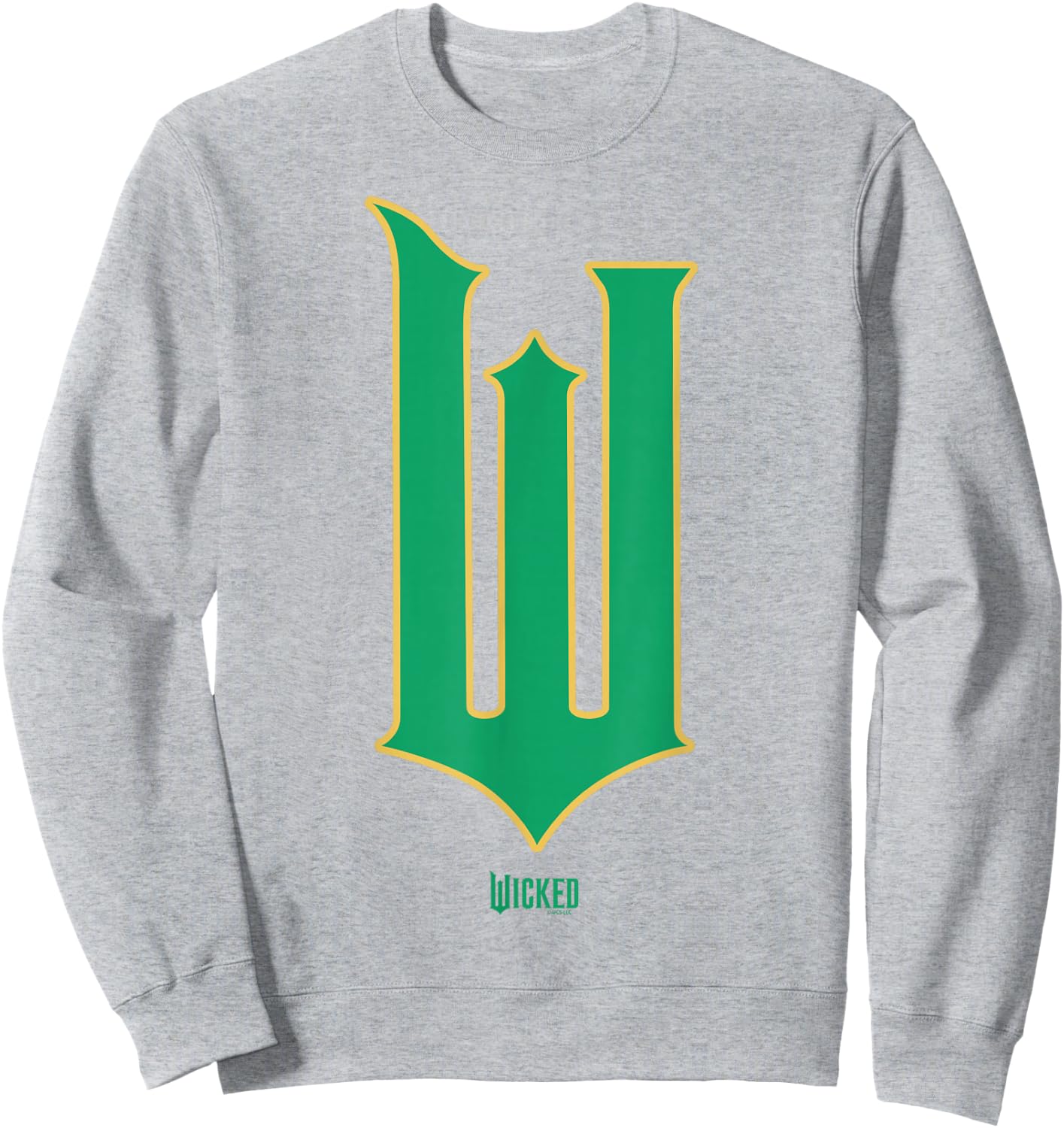Wicked Movie W Logo Green Goes Good with Pink Sweatshirt - Sweatshirt | Ash