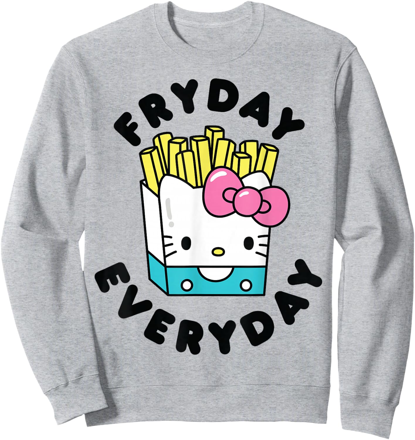 Hello Kitty French Fries Fryday Everyday Friday Sweatshirt - Sweatshirt | Ash