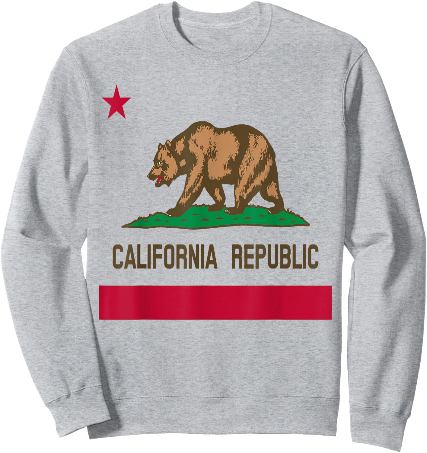 California Republic State Flag 1846 Vintage T Shirt Sweatshirt - Sweatshirt | Ash