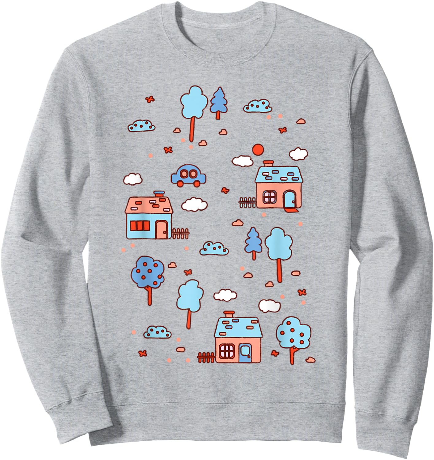Little House Town Map Sweatshirt - Sweatshirt | Ash