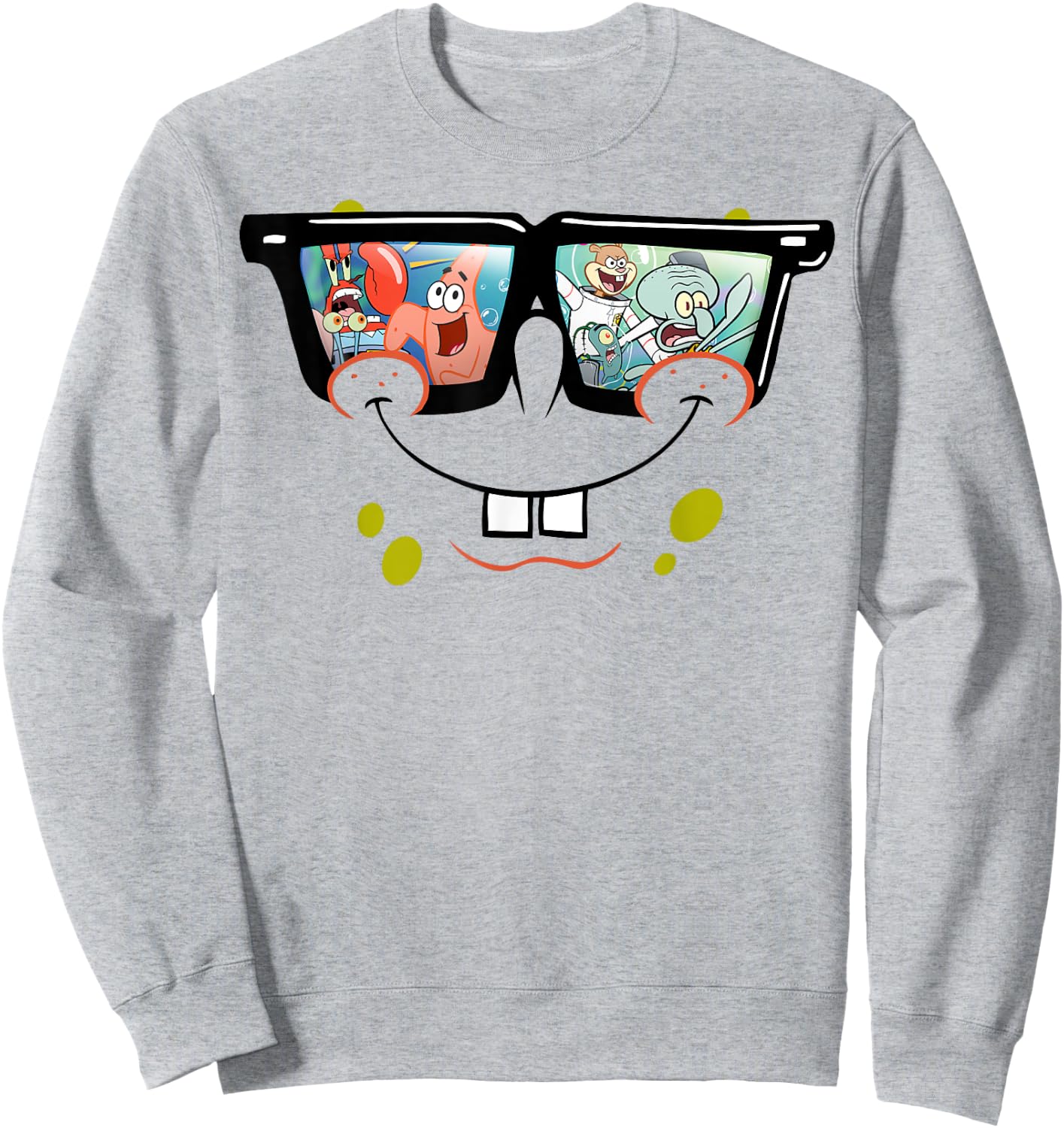 Spongebob SquarePants Sunglasses Reflection Sweatshirt - Sweatshirt | Ash