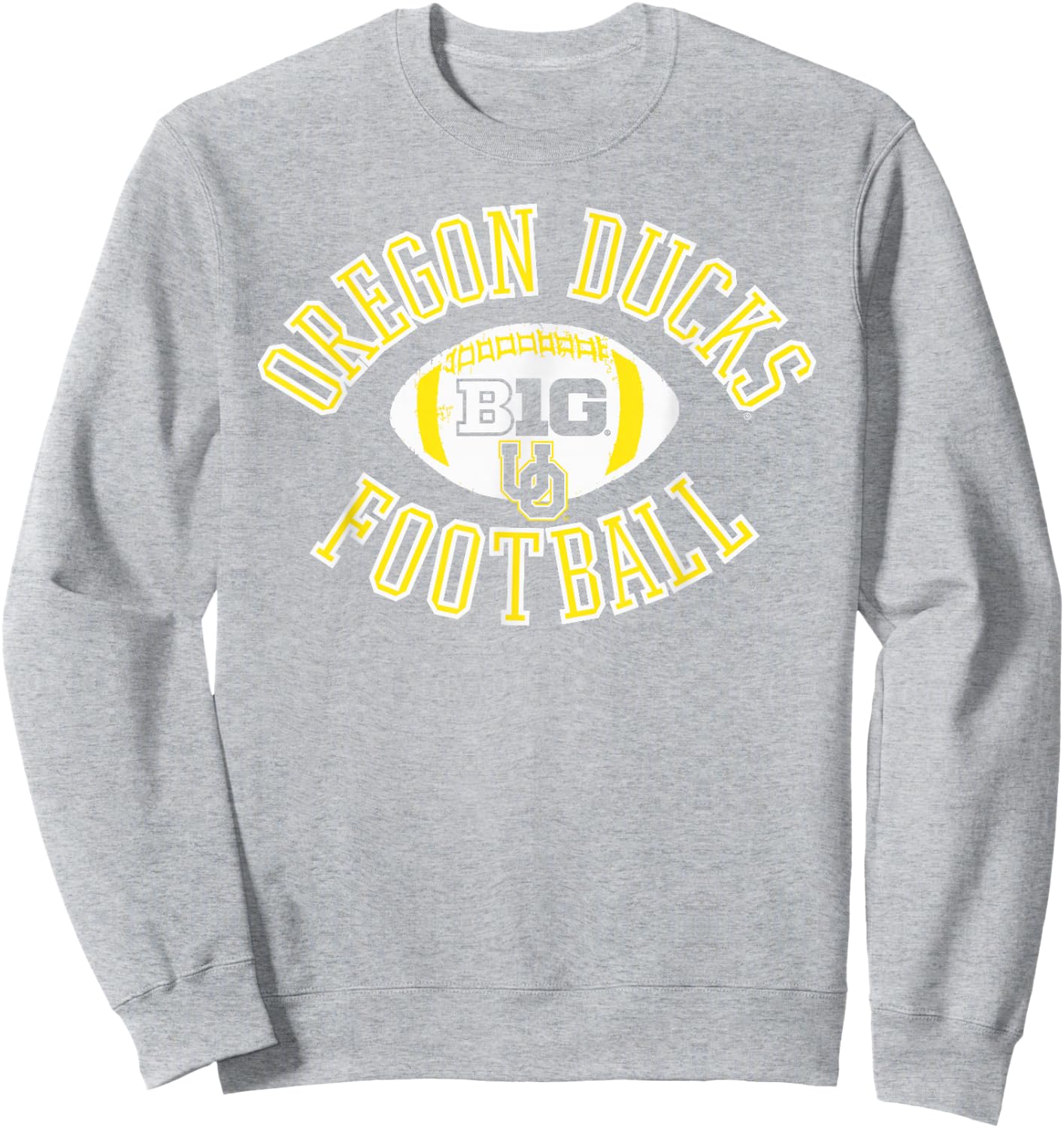 Oregon Ducks Big 10 Football Huddle Green Sweatshirt - Sweatshirt | Ash