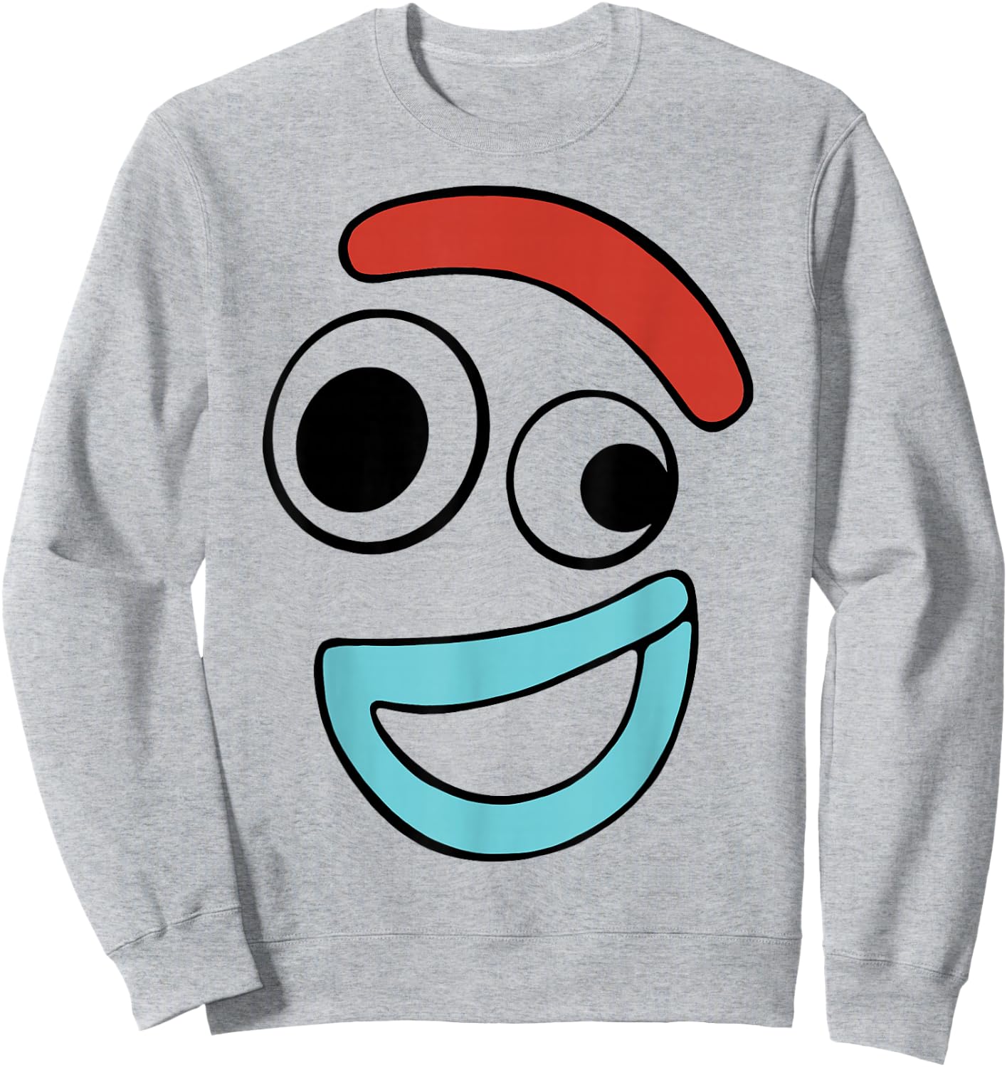 Disney Pixar Toy Story 4 Forky Large Happy Face Sweatshirt - Sweatshirt | Ash