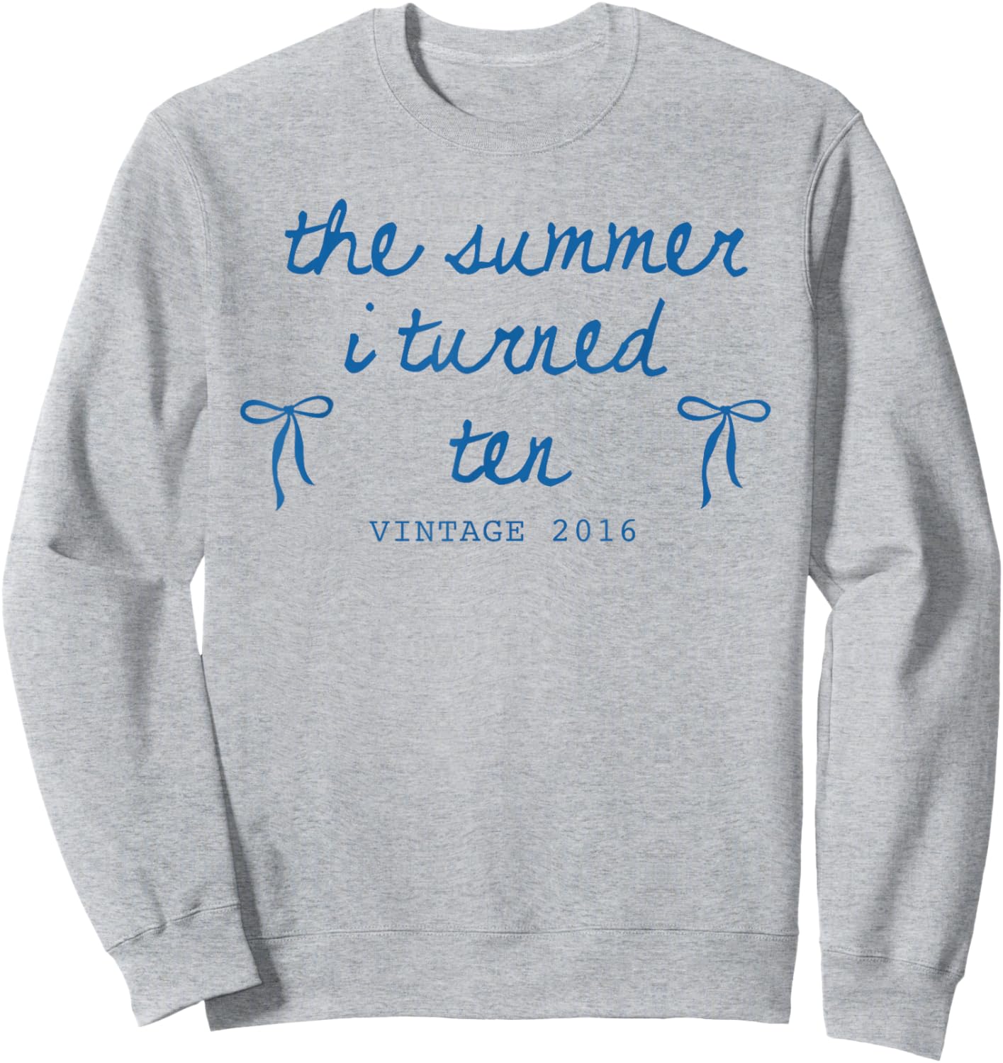 Summer I Turned 10 Vintage 2016 Cute Bow 10th Birthday Girl Sweatshirt - Sweatshirt | Ash