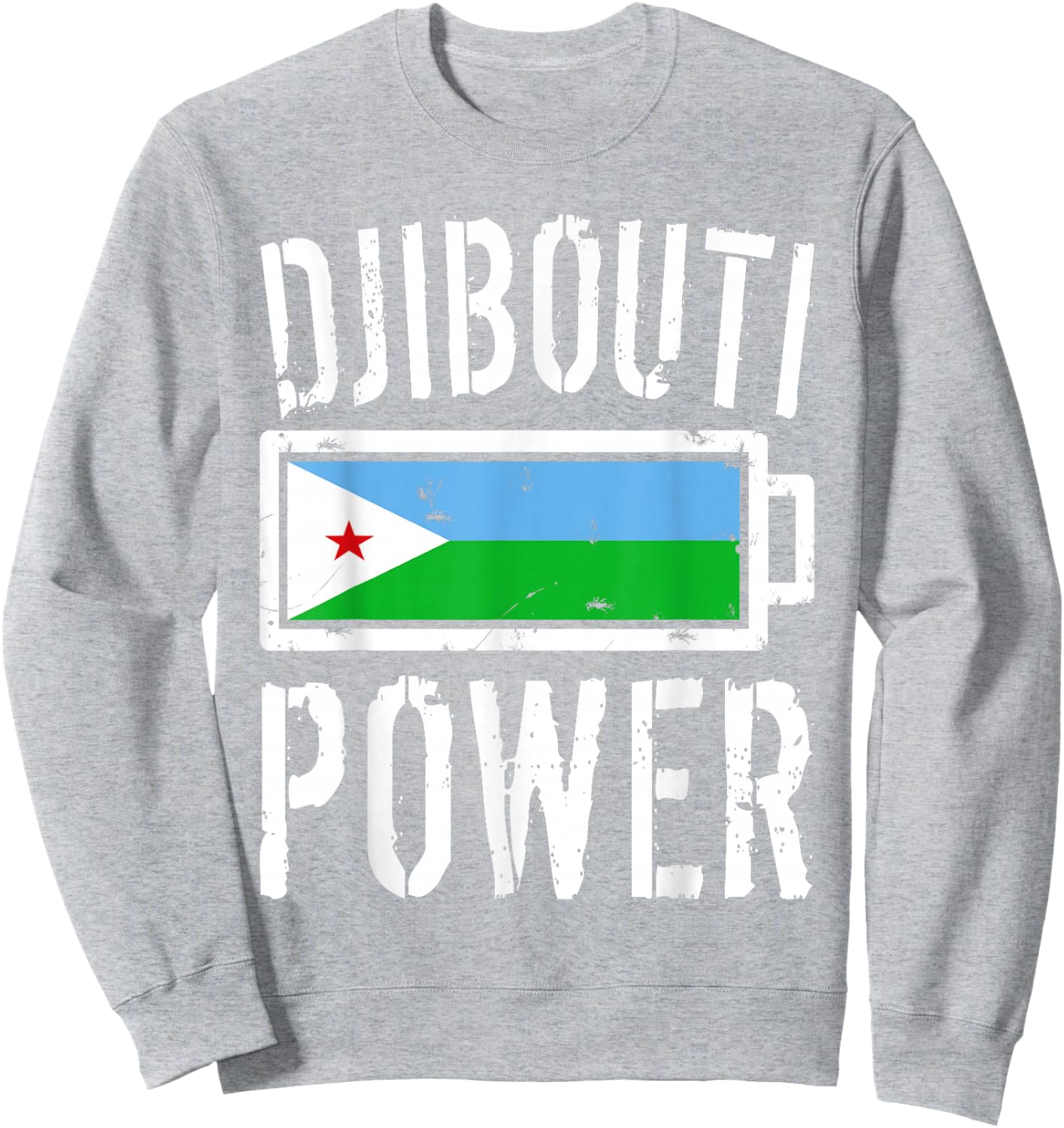 Djibouti Flag | Djibouti Power Battery Proud Sweatshirt - Sweatshirt | Ash