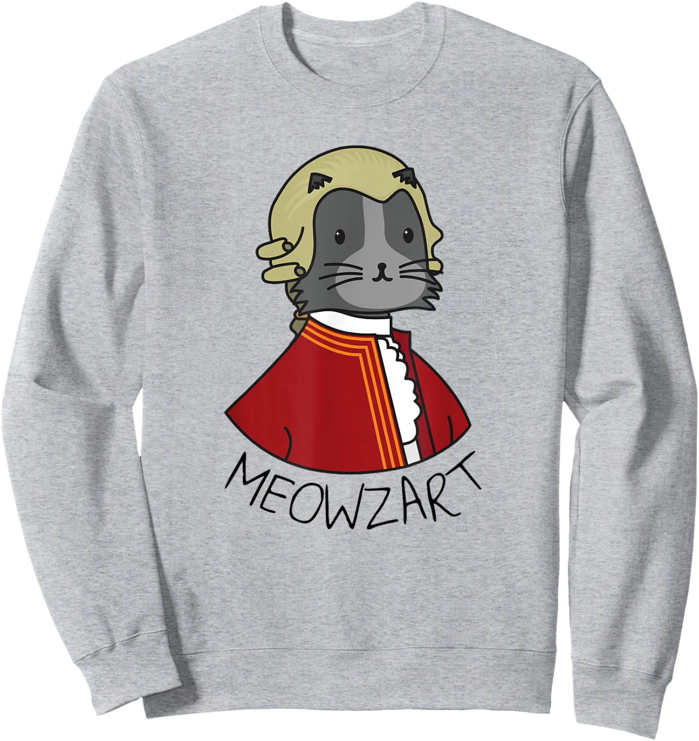 Meowzart | Funny Cat & Classic Music Mozart Men Women Kids Sweatshirt - Sweatshirt | Ash