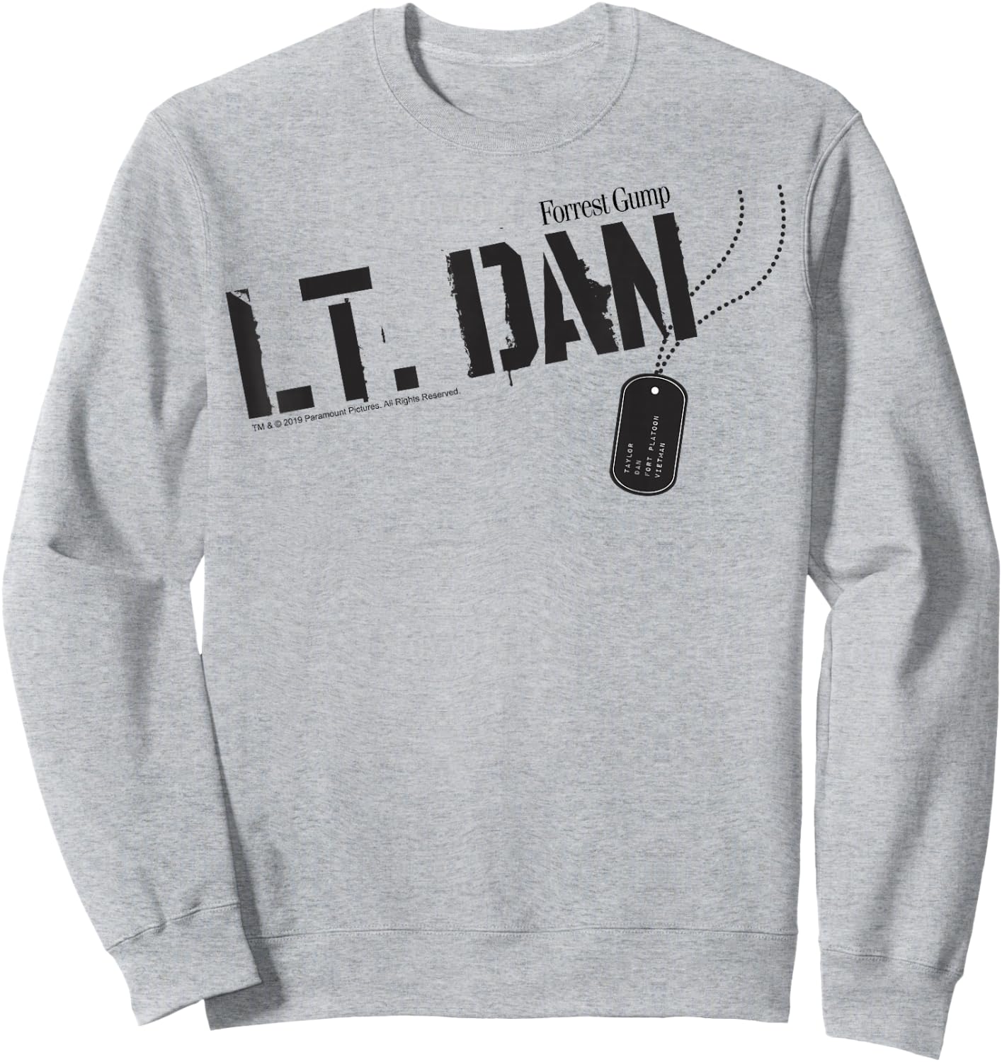 Forrest Gump Lt. Dan Dog Tag Sweatshirt - Sweatshirt | Ash