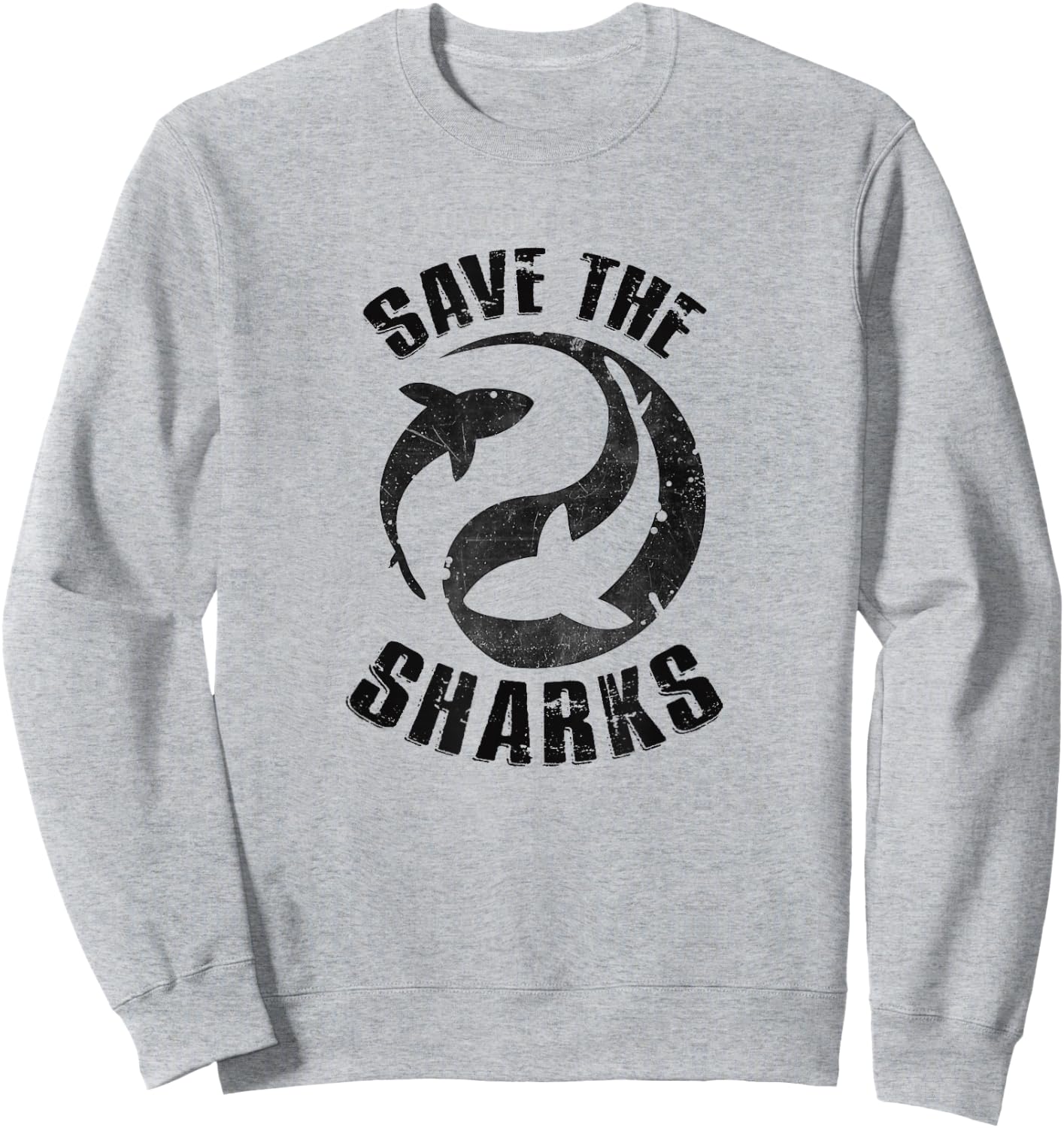 Save the Sharks Diving Ocean Freediving Sea Apnea design Sweatshirt - Sweatshirt | Ash