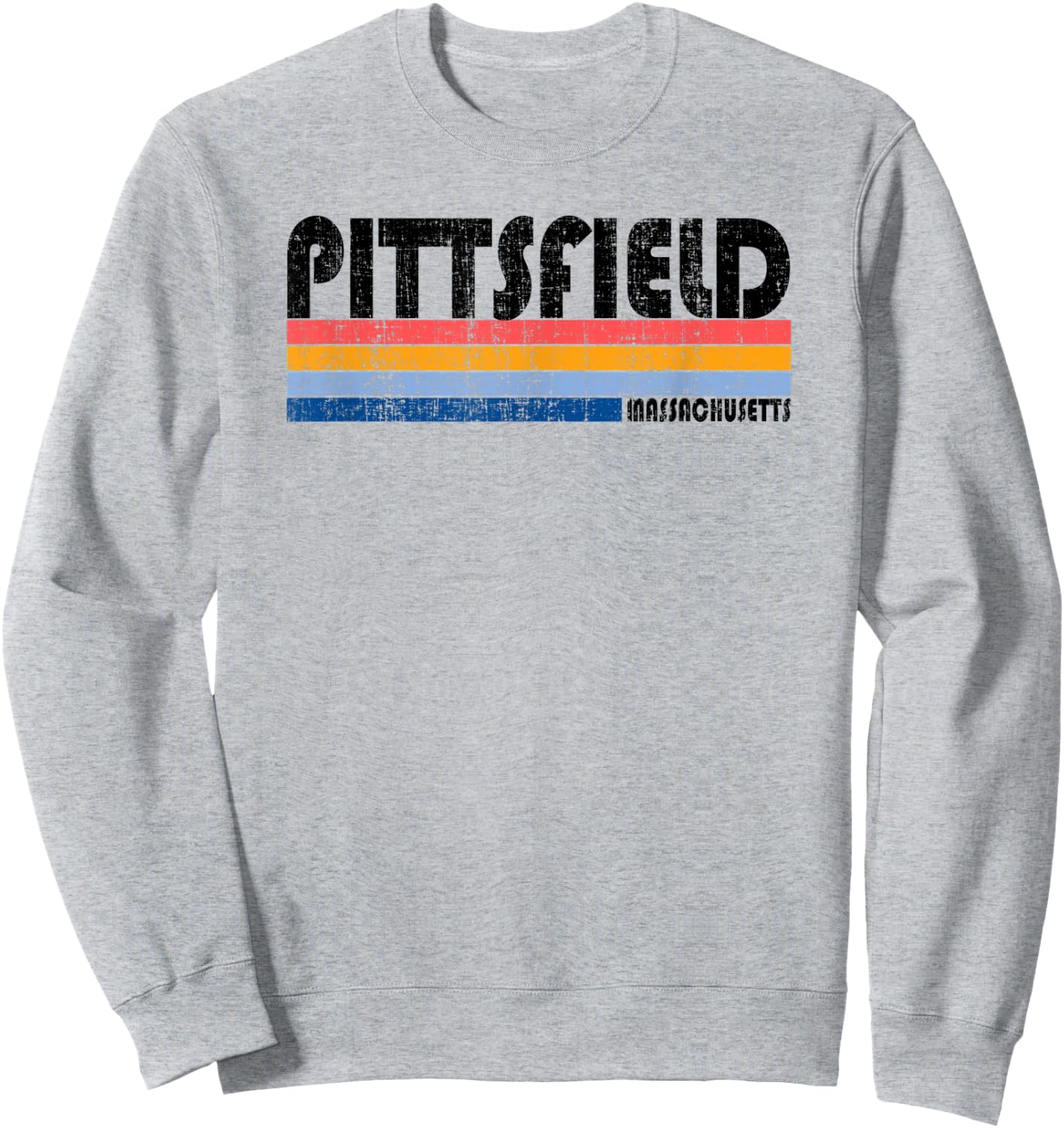 Vintage 70s 80s Style Pittsfield, Massachusetts Sweatshirt - Sweatshirt | Ash