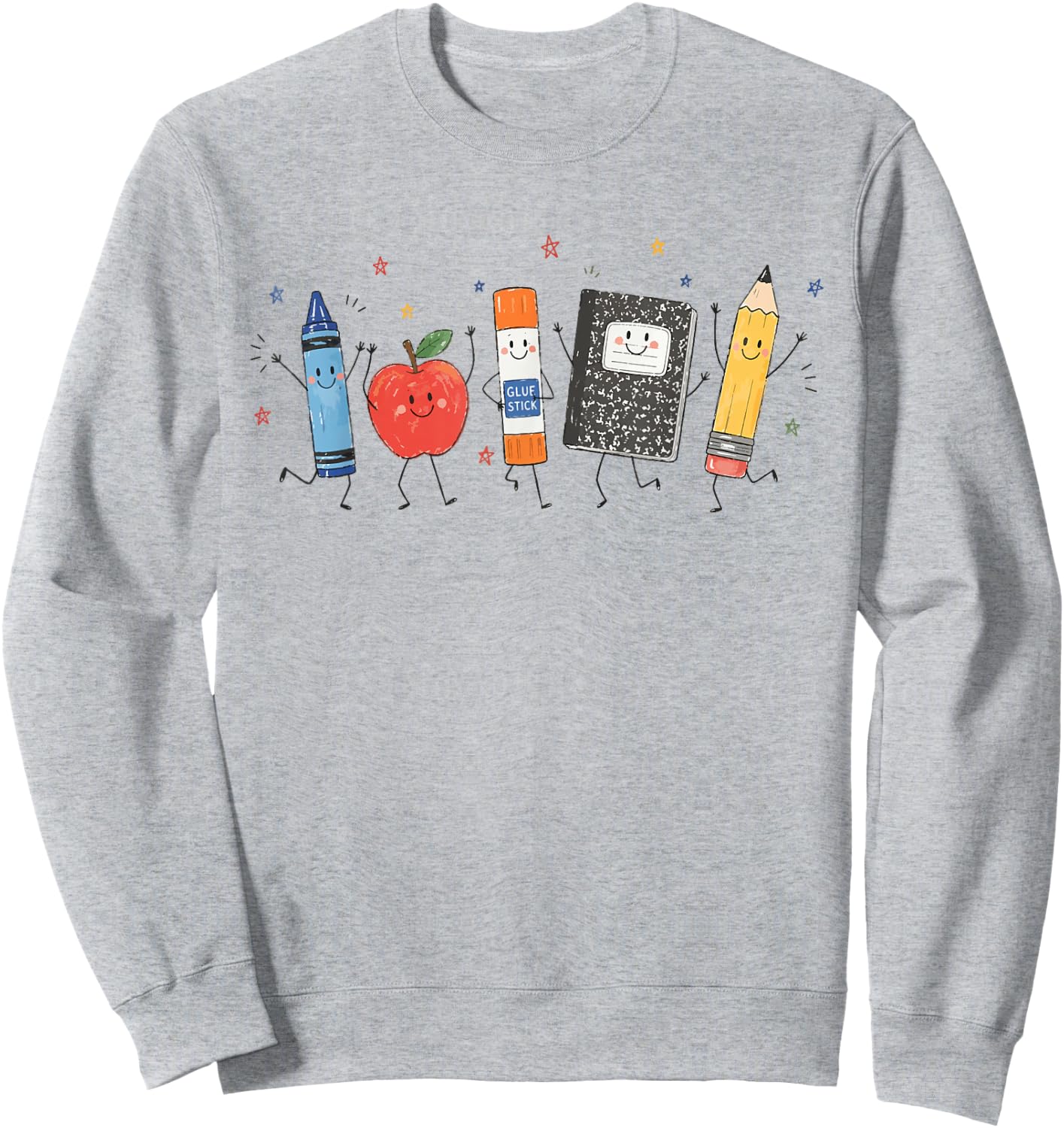 Cute Apple Pencil Notebook Back to School Student Teacher Sweatshirt - Sweatshirt | Ash