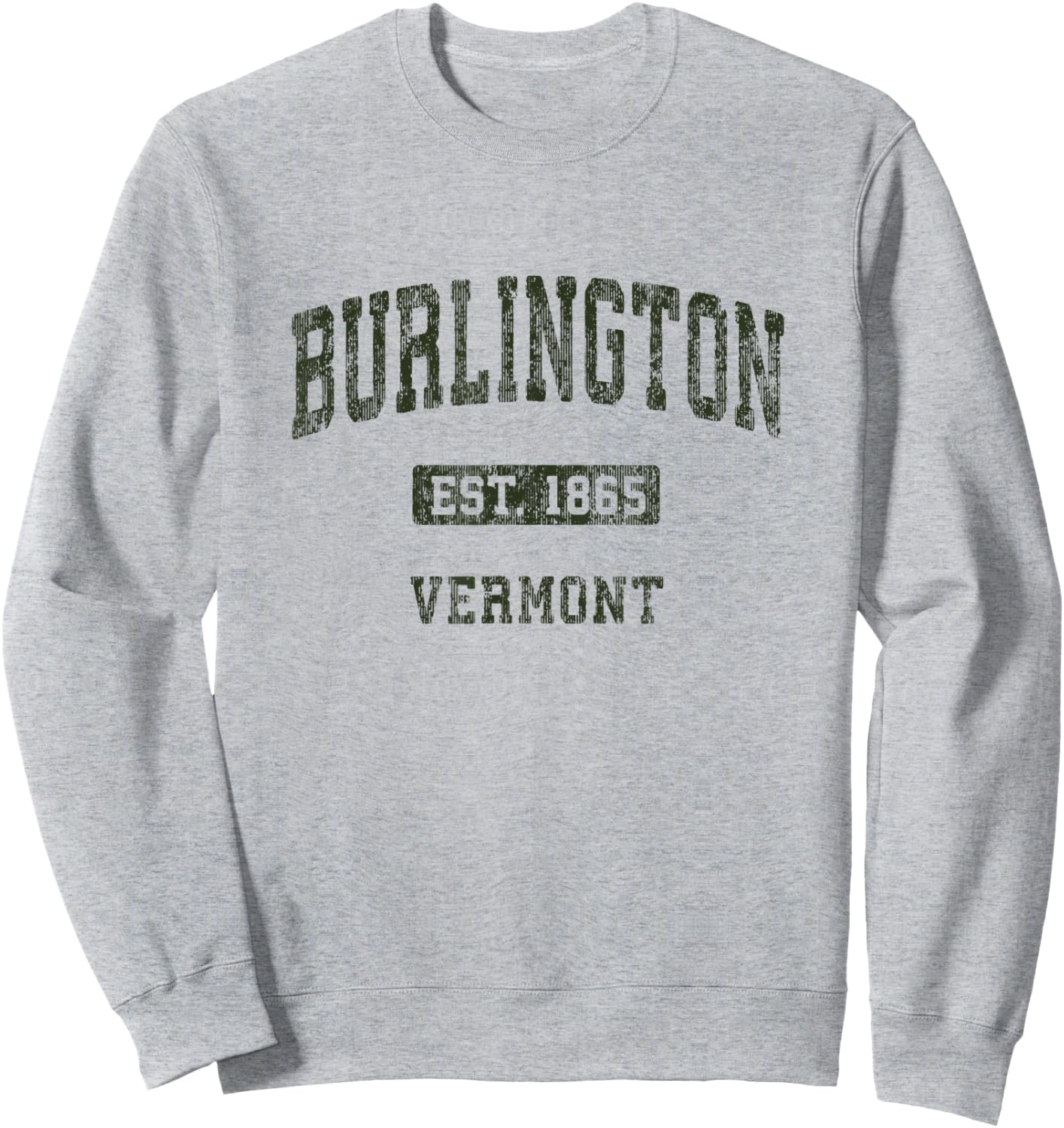 Burlington Vermont VT Vintage Athletic Sports Design Sweatshirt - Sweatshirt | Ash
