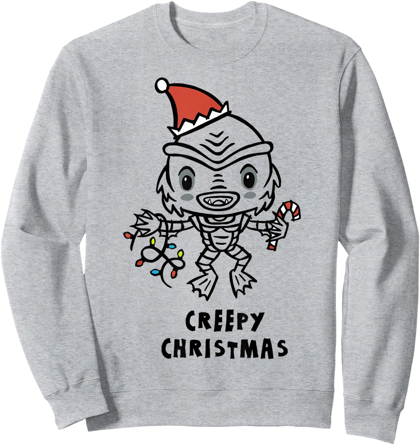 Universal Monsters Christmas Creature From The Black Lagoon Sweatshirt - Sweatshirt | Ash