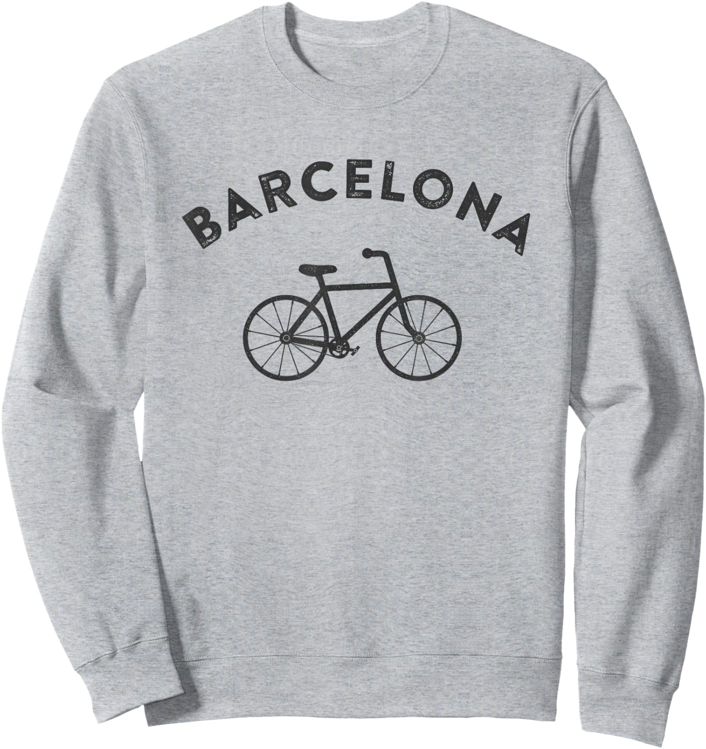 Barcelona City Bike Retro Style Cycling Spain Sweatshirt - Sweatshirt | Ash