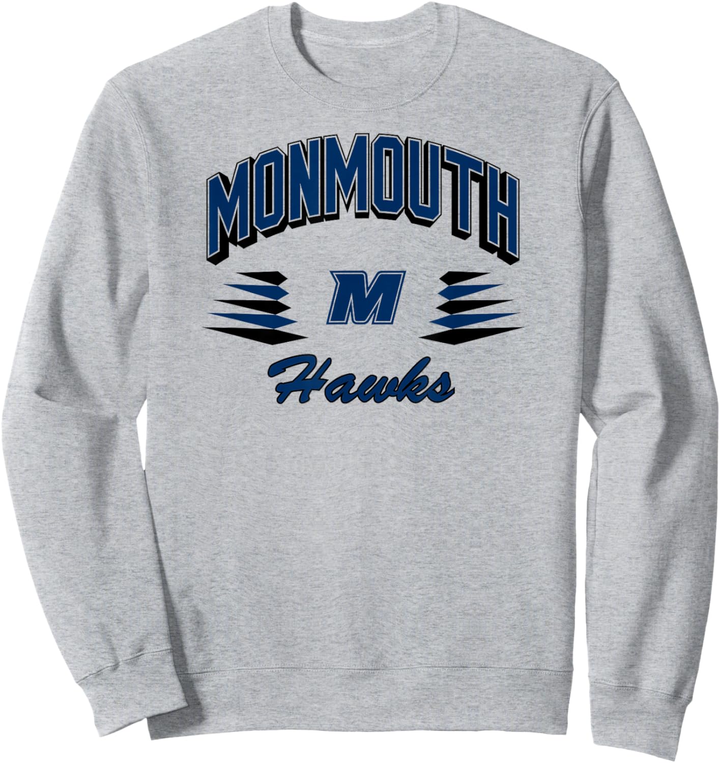 Monmouth Hawks Retro Diamond White Officially Licensed Sweatshirt - Sweatshirt | Ash
