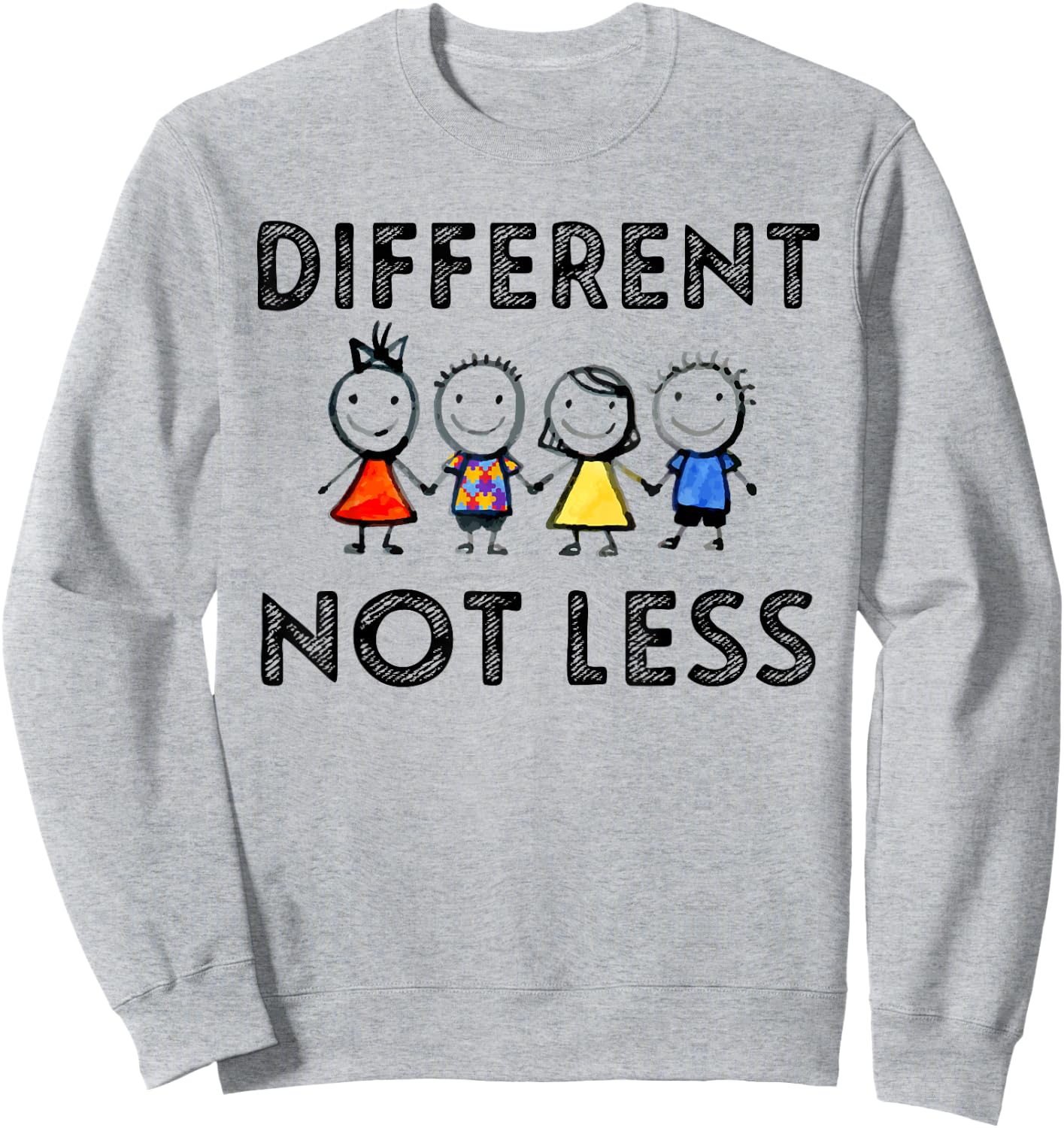 Different Not Less Support Autism Awareness Gifts Sweatshirt - Sweatshirt | Ash