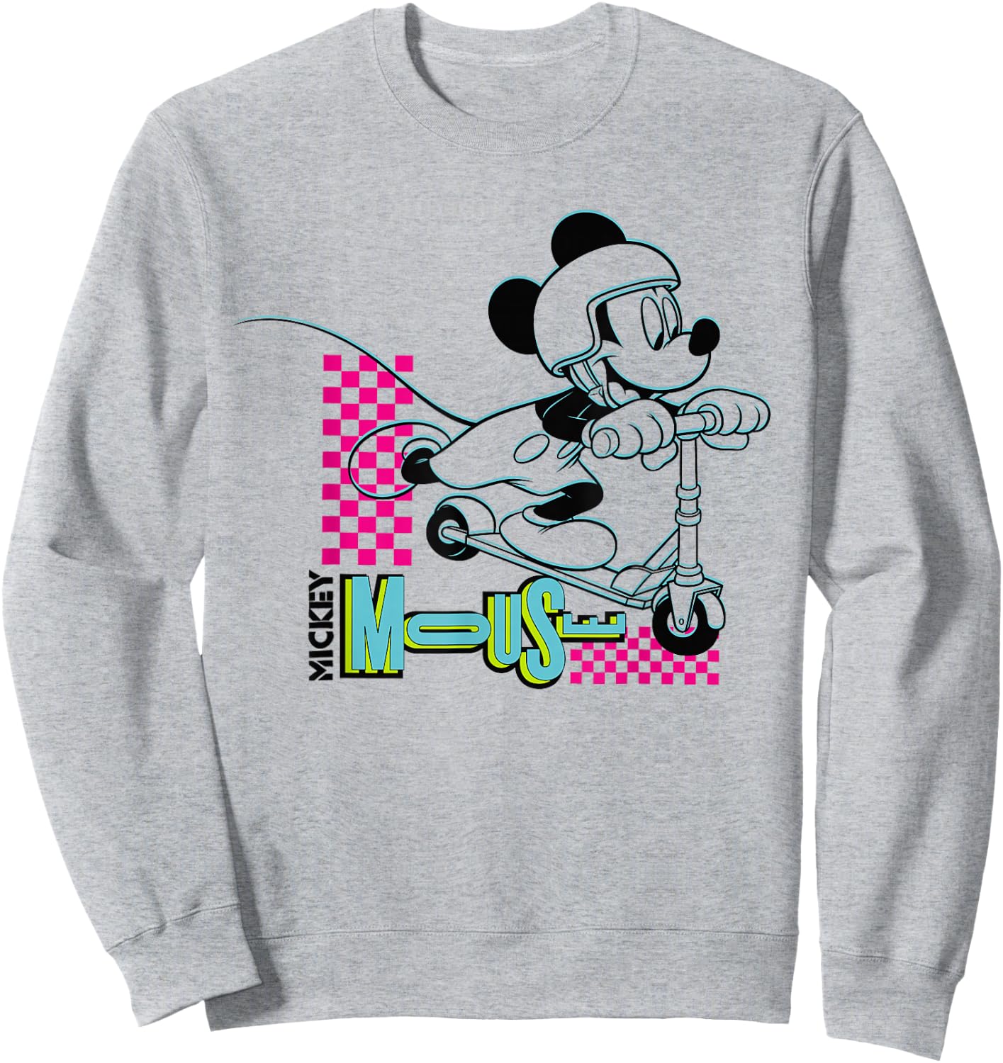 Disney Mickey Mouse Retro 80s Scooter Sweatshirt - Sweatshirt | Ash