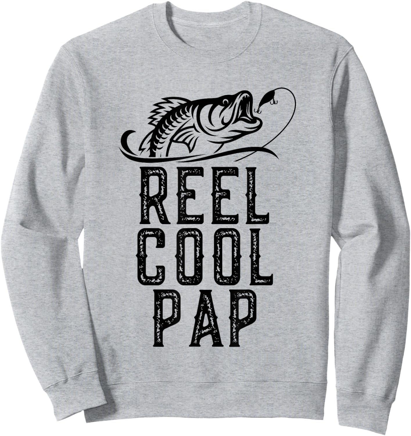 Reel Cool Pap Fishing Fisherman Funny Grandpa Retro Sweatshirt - Sweatshirt | Ash