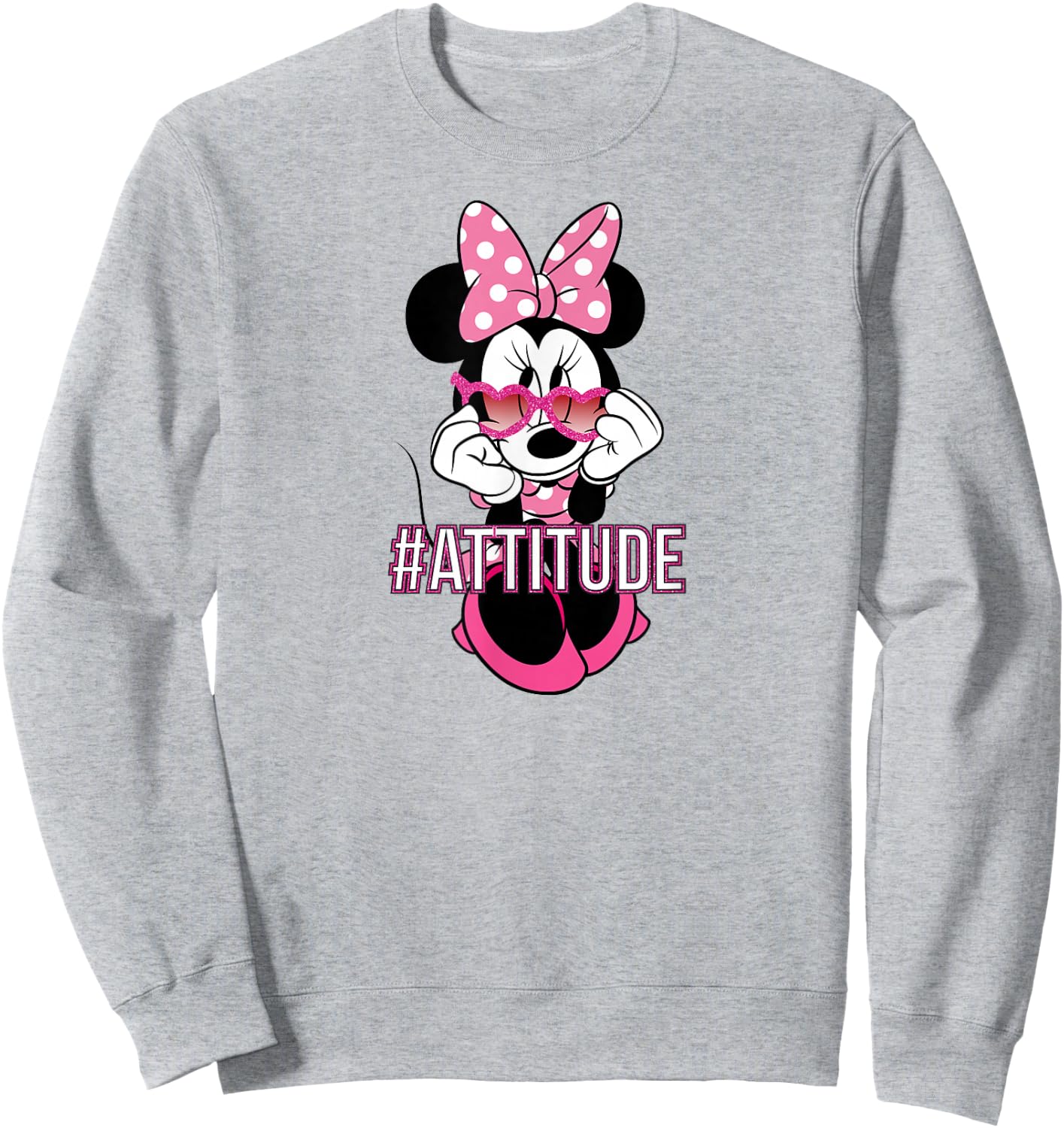 Minnie Mouse - Attitude Heart Sunglasses Sweatshirt - Sweatshirt | Ash