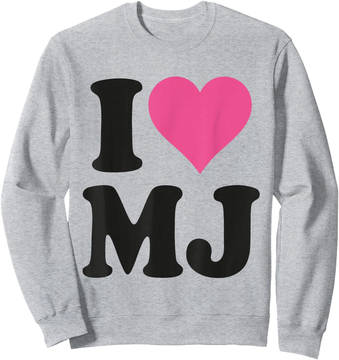 I Love MJ Fan Merch Pink Heart Initials Design M.J. Sweatshirt - Sweatshirt | Ash