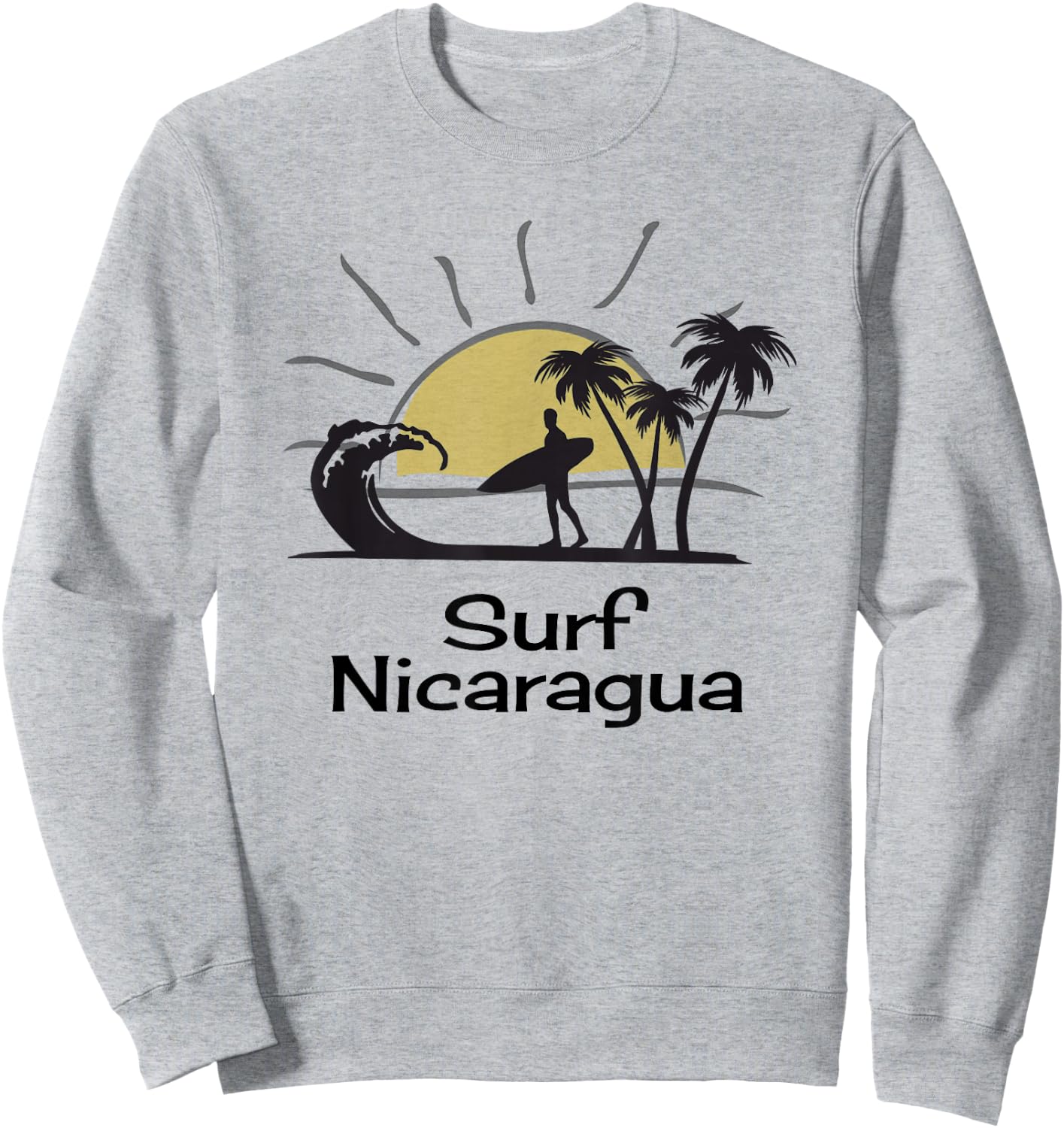Surf Nicaragua T shirt Vacation Souvenir Sweatshirt - Sweatshirt | Ash