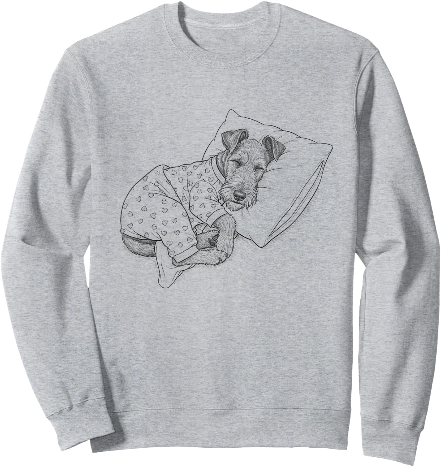 Sleeping Pajama Irish Terrier Drawing Art Design Sweatshirt - Sweatshirt | Ash