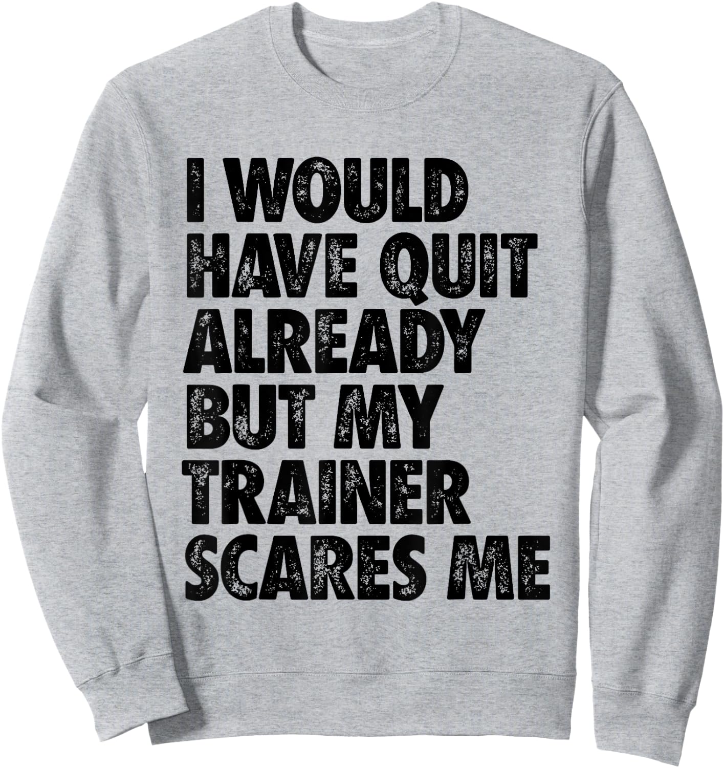 I Would Have Quit Already But My Trainer Scares Me Funny Gym Sweatshirt - Sweatshirt | Ash
