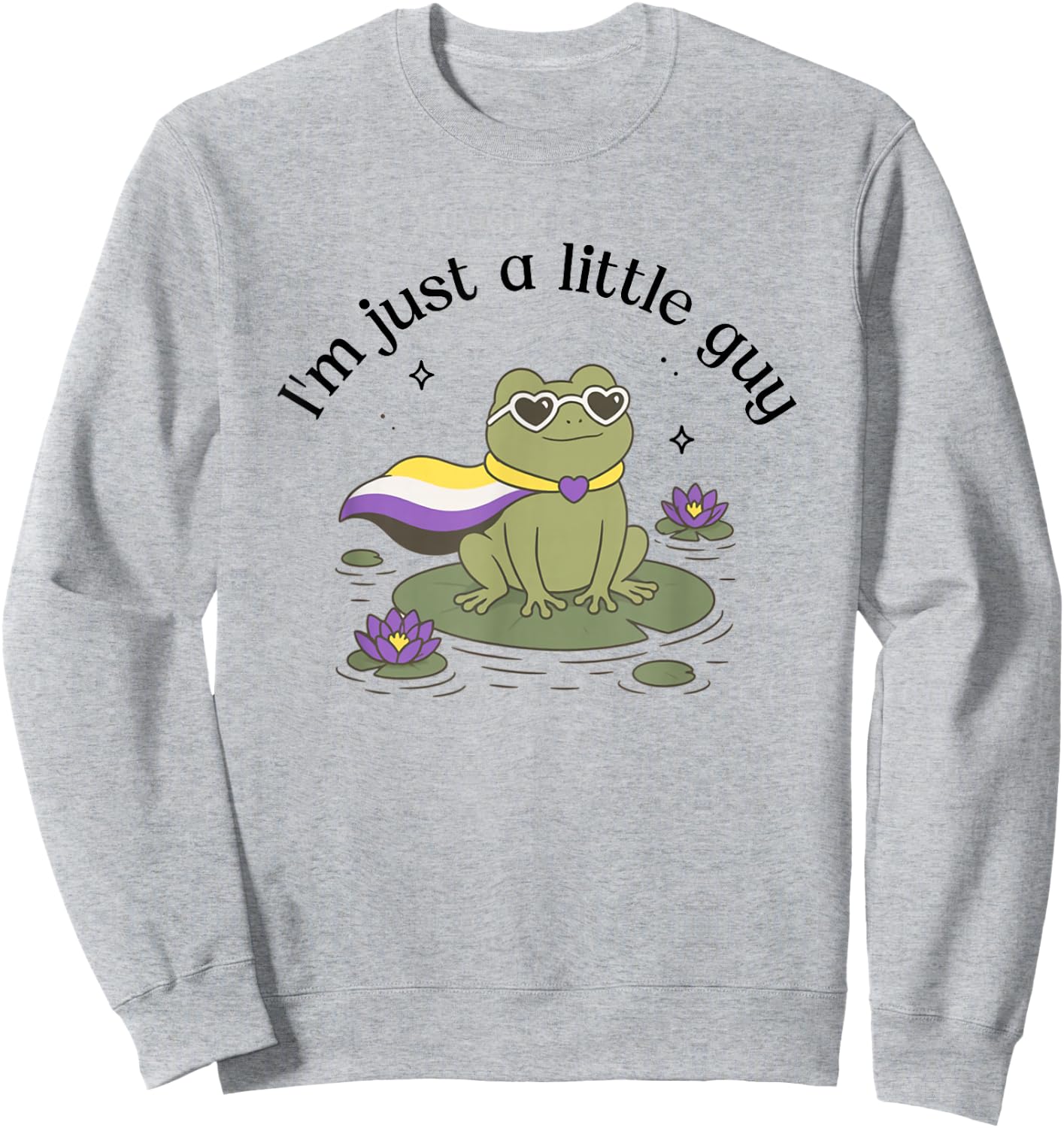 Non-Binary Pride Funny Frog Meme Weirdcore LGBTQ Genderqueer Sweatshirt - Sweatshirt | Ash