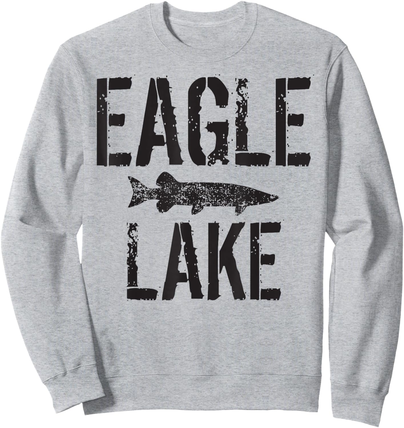 Eagle Lake Muskie Fishing Muskellunge Gift Sweatshirt - Sweatshirt | Ash