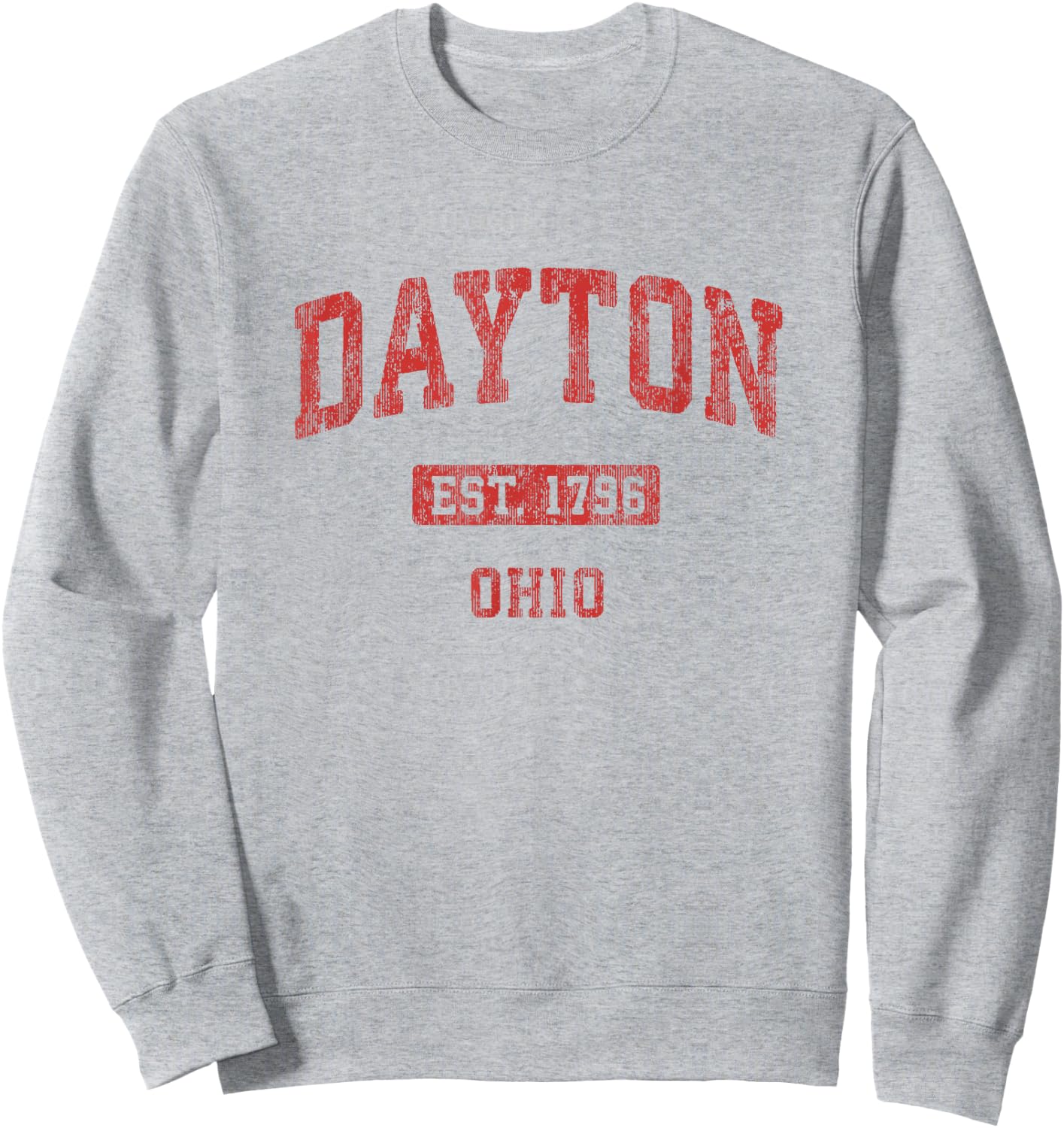Dayton Ohio OH Vintage Athletic Sports Design Sweatshirt - Sweatshirt | Ash
