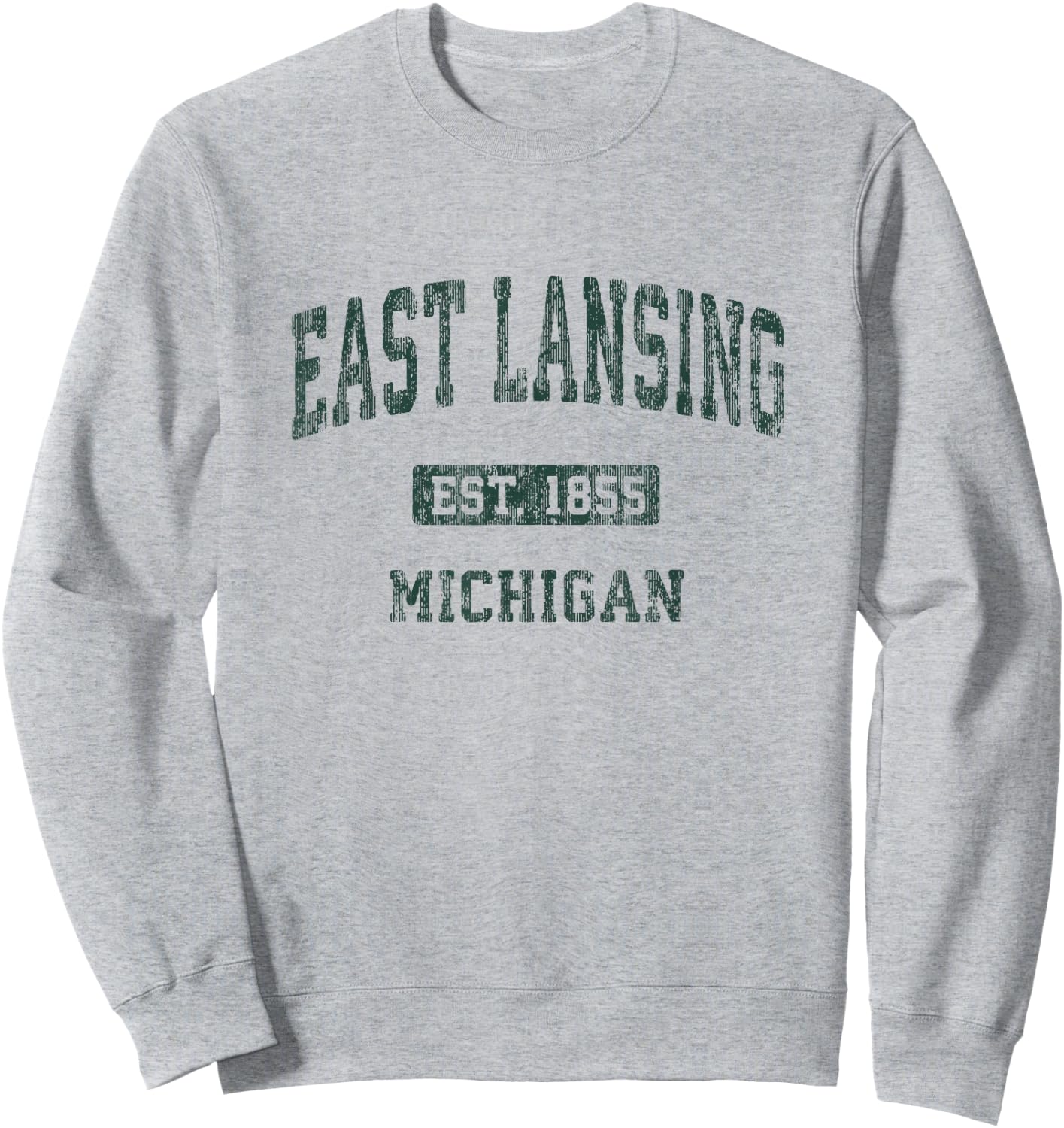 East Lansing Michigan MI Vintage Athletic Sports Design Sweatshirt - Sweatshirt | Ash