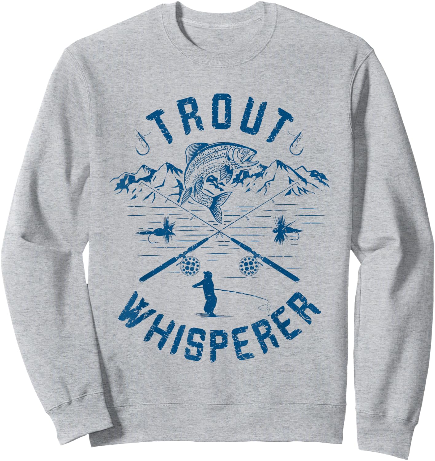 Funny Trout Fly Fishing Birthday Christmas Fathers Day Gift Sweatshirt - Sweatshirt | Ash