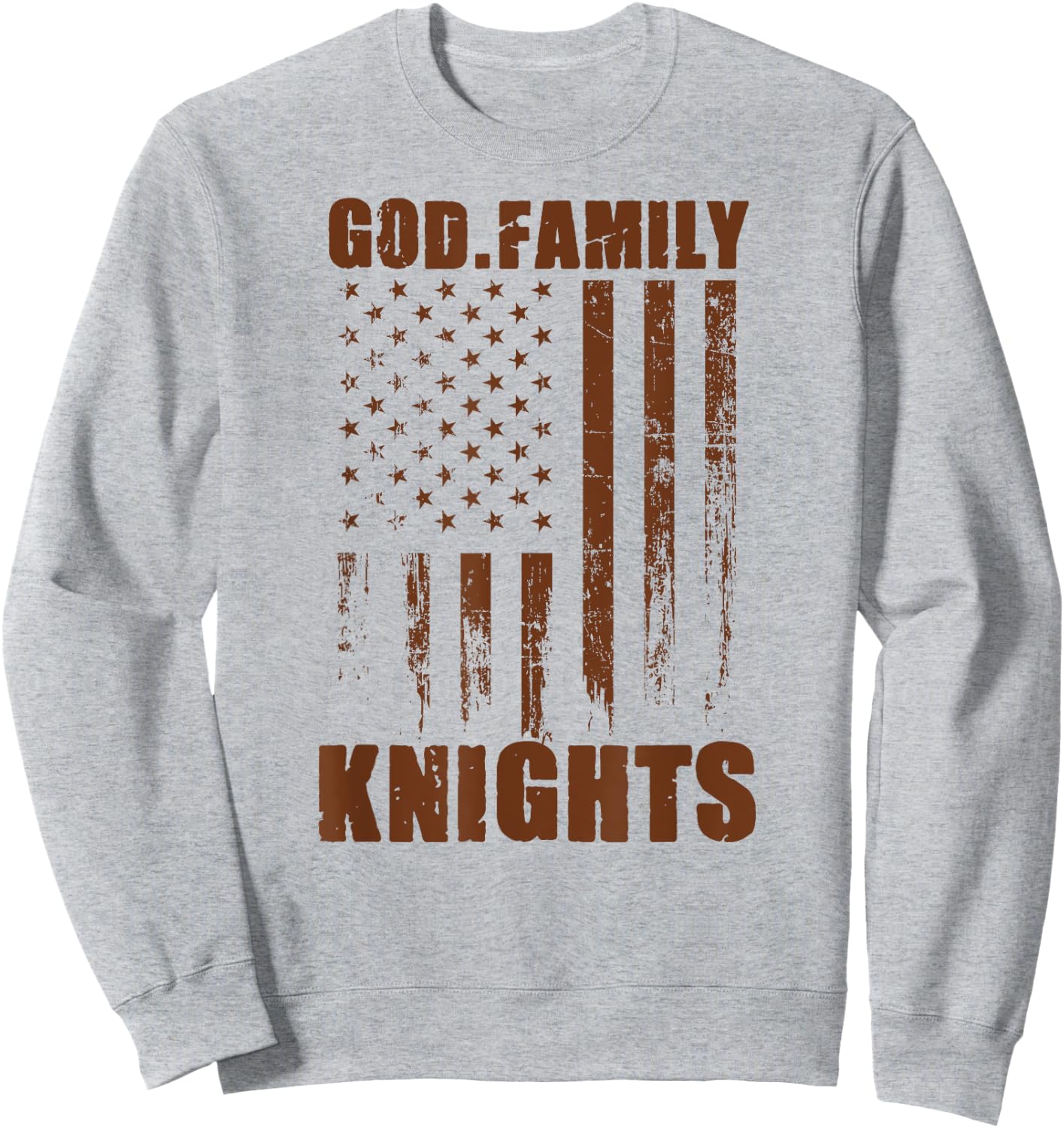Mount View Knights God. Family. Vintage USA Flag Sweatshirt - Sweatshirt | Ash