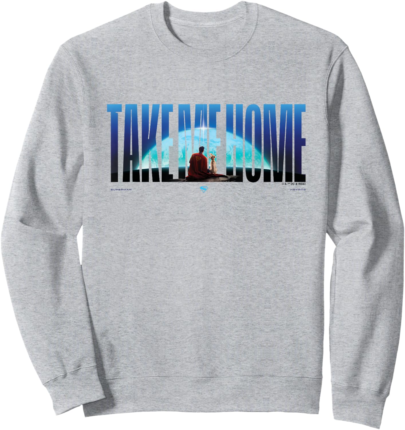 Superman (2025 Movie) Take Me Home Words Sweatshirt - Sweatshirt | Ash