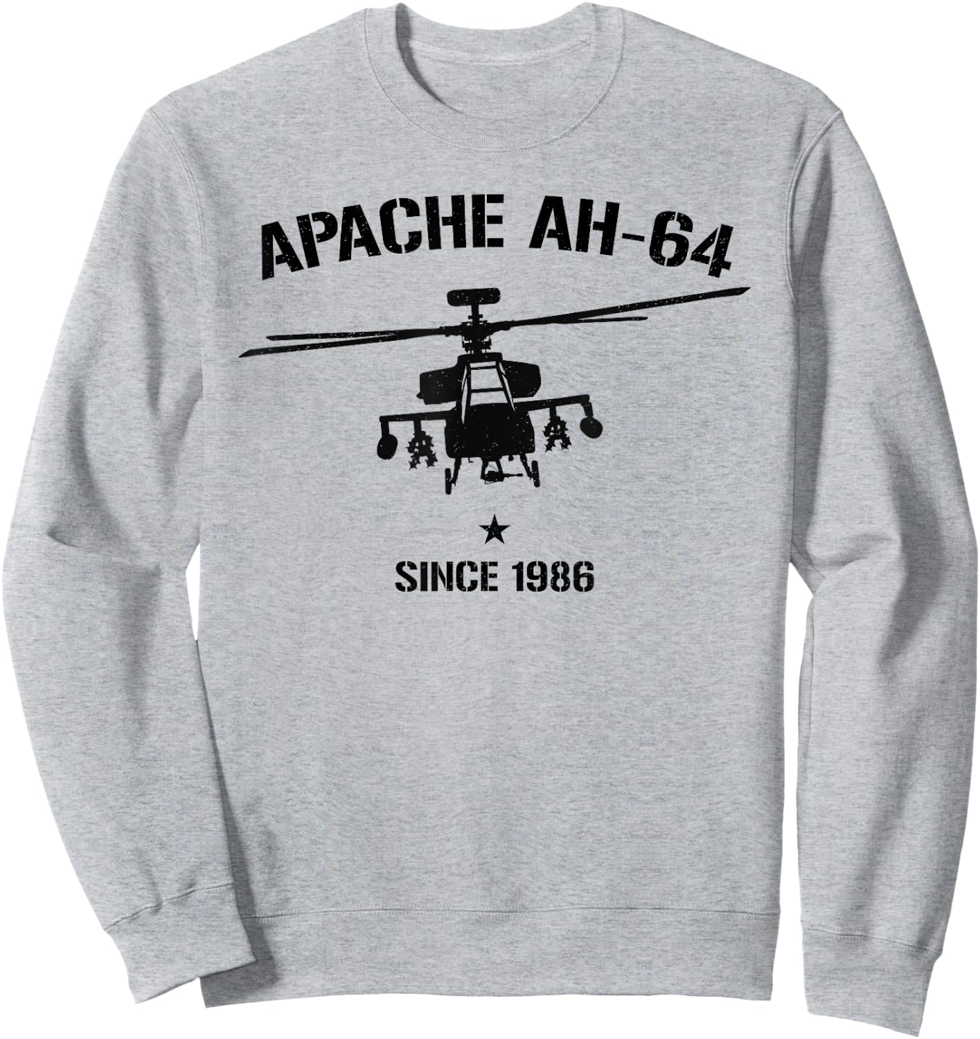 Apache AH-64 Shirt Vintage Army Helicopter Sweatshirt - Sweatshirt | Ash