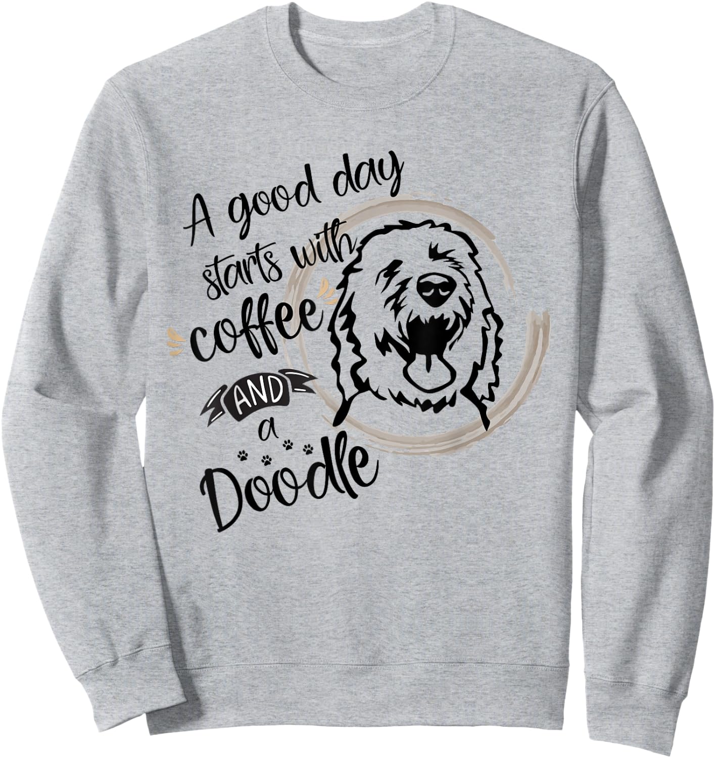 Coffee Doodle Mom Airedoodle Springerdoodle Bordoodle Sweatshirt - Sweatshirt | Ash