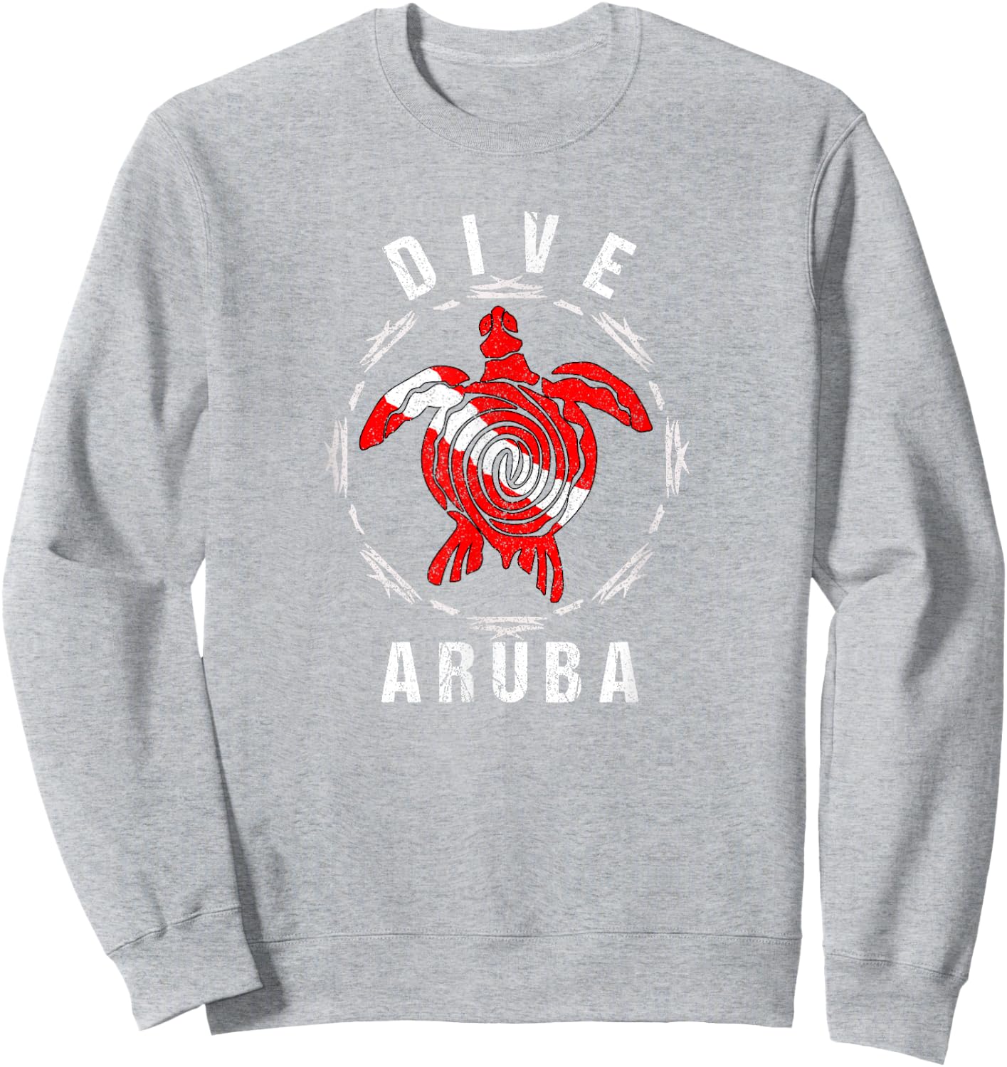 Dive Aruba Vintage Tribal Turtle Sweatshirt - Sweatshirt | Ash