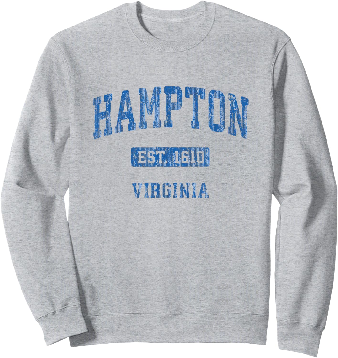 Hampton Virginia VA Vintage Athletic Sports Design Sweatshirt - Sweatshirt | Ash