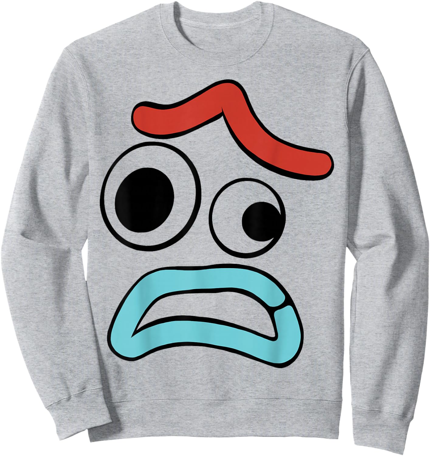 Disney Pixar Toy Story 4 Forky Large Upset Face Sweatshirt - Sweatshirt | Ash