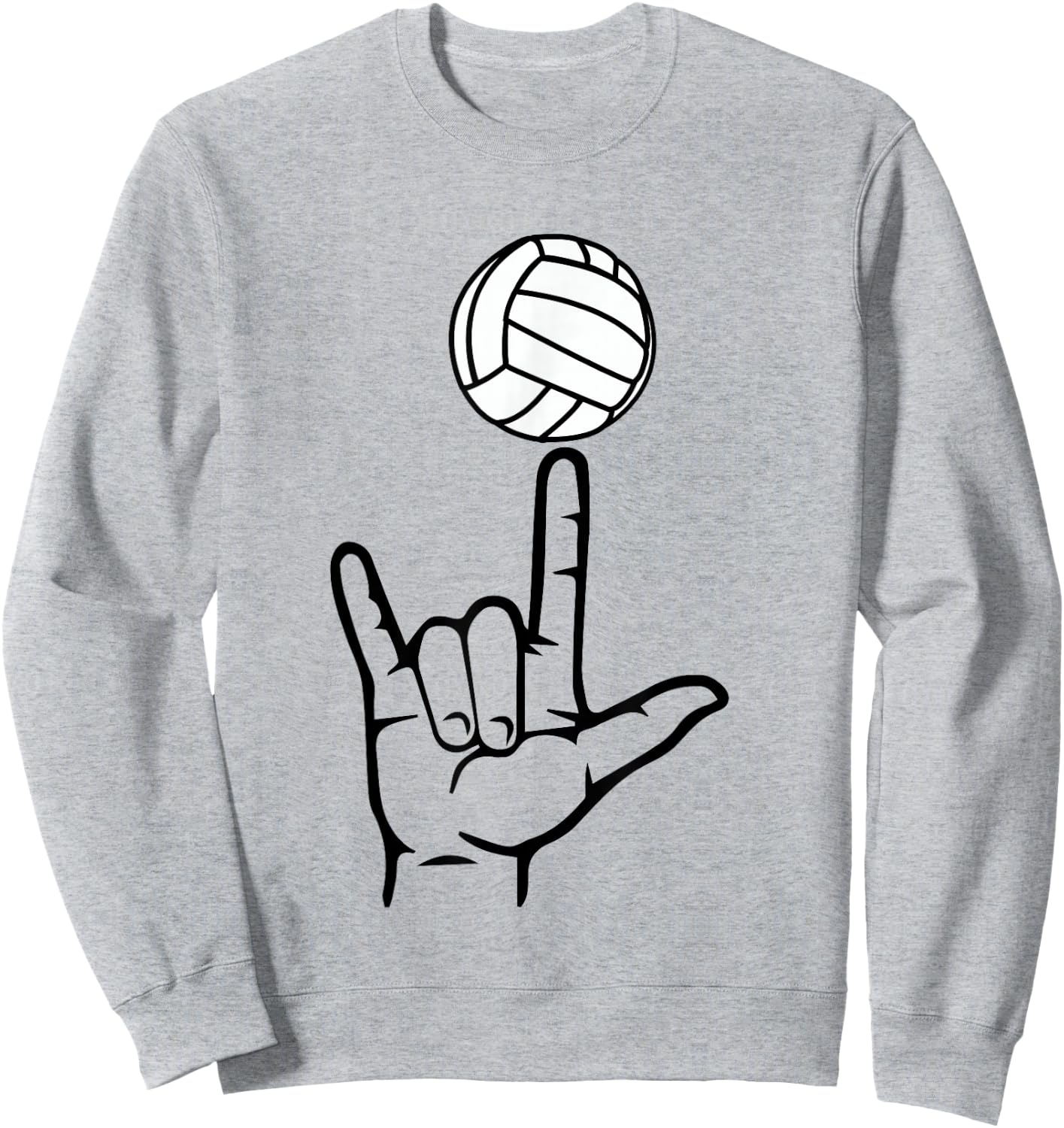 ASL Sign Language Shirt for Volleyball Player Deaf Gifts Sweatshirt - Sweatshirt | Ash