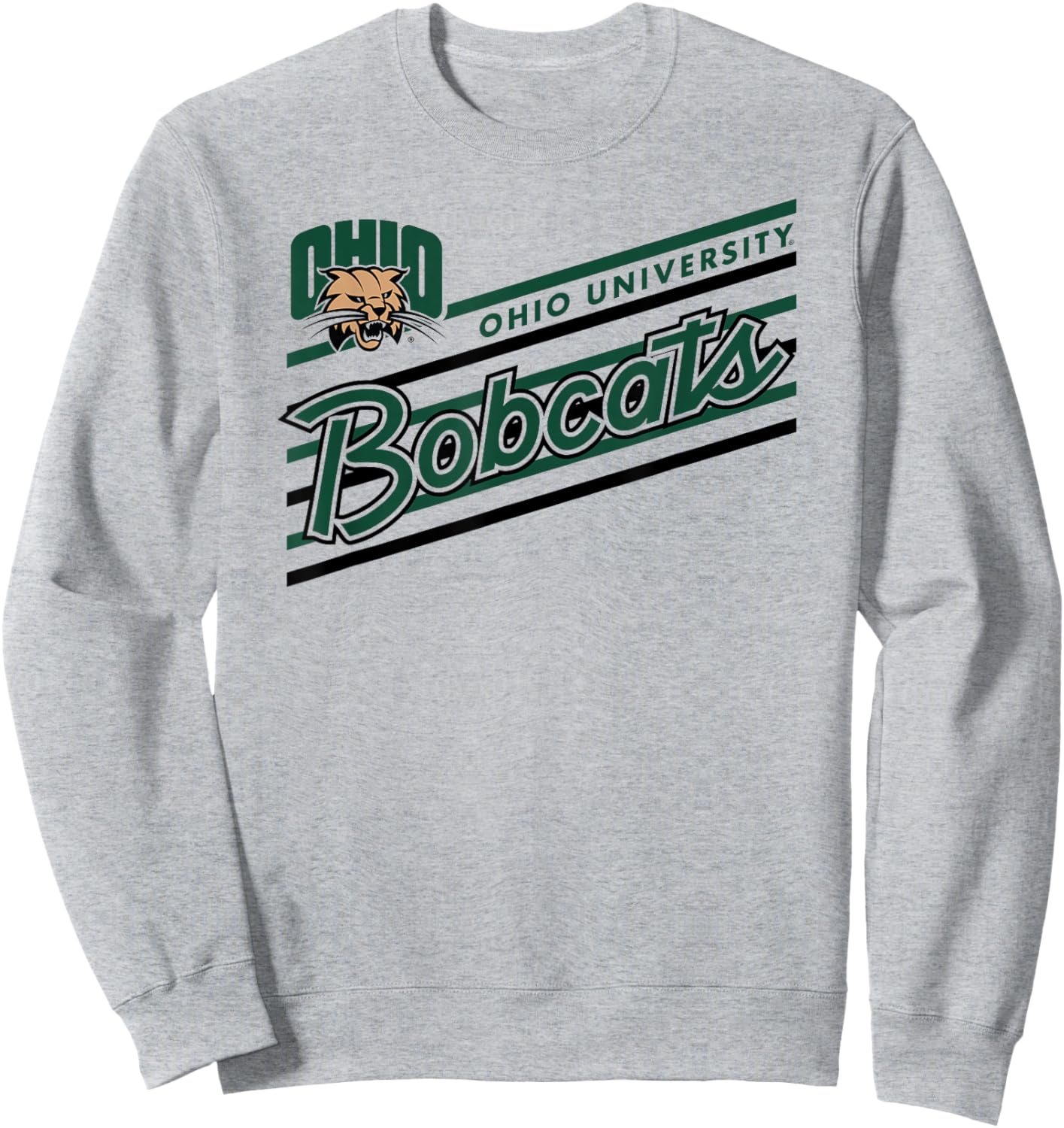 Ohio Bobcats Retro Performer White Officially Licensed Sweatshirt - Sweatshirt | Ash