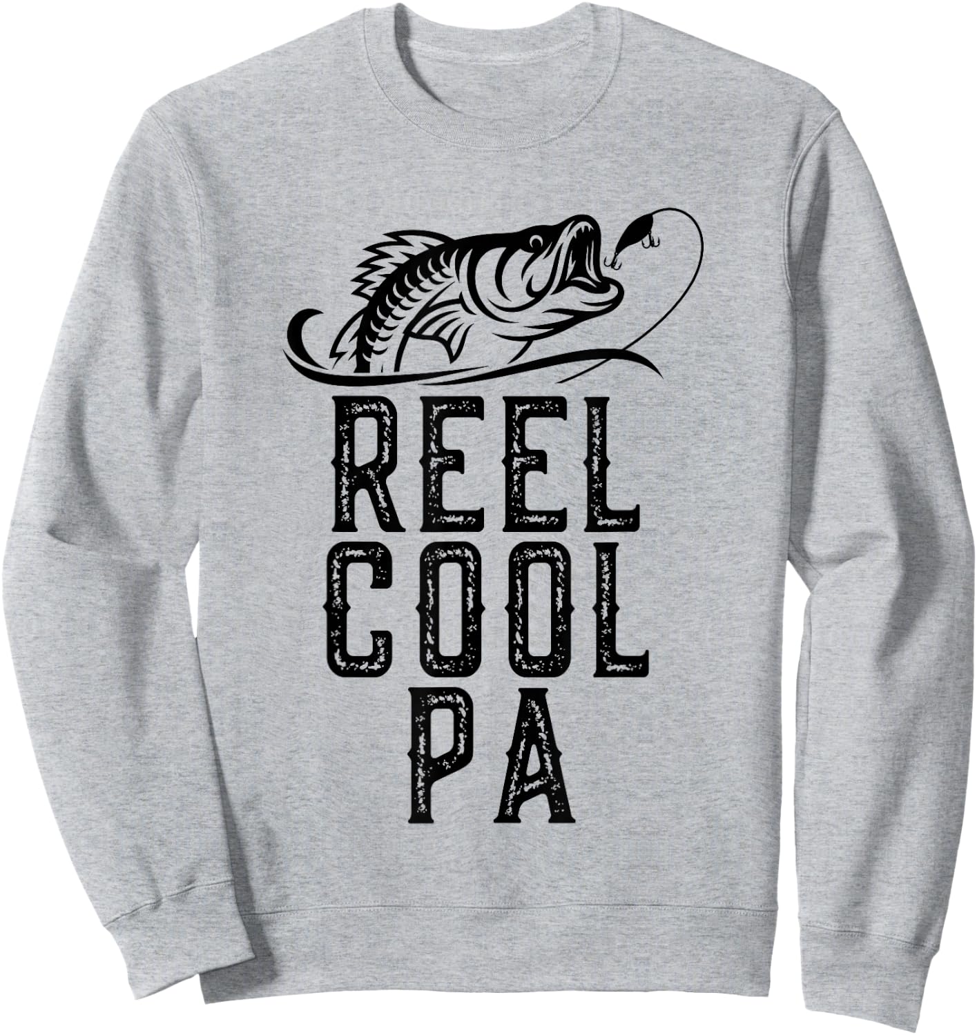 Reel Cool Pa Fishing Fisherman Funny Grandpa Retro Sweatshirt - Sweatshirt | Ash