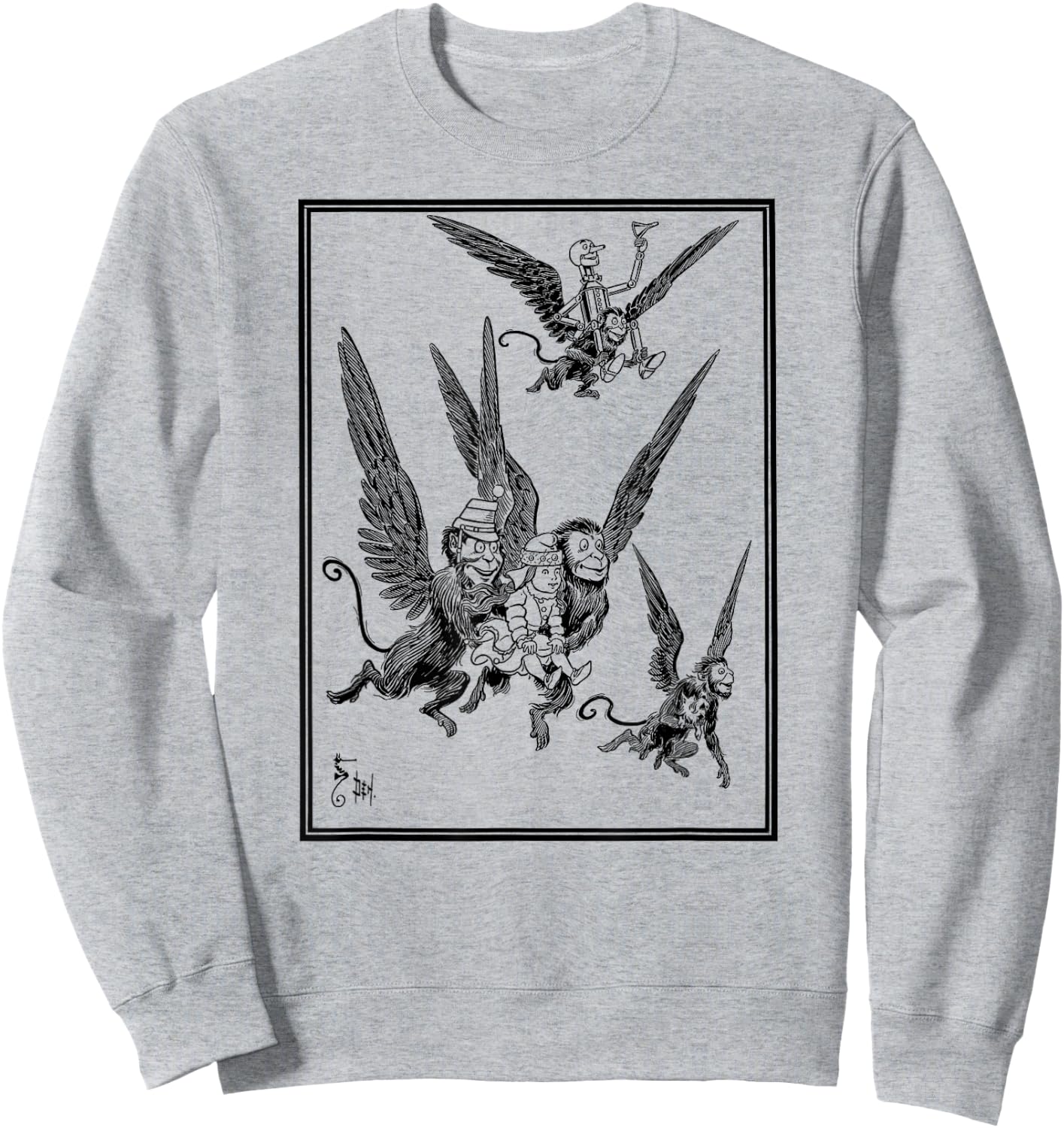Wizard of OZ Winged Flying Monkey-Dorothy Toto Tin Man of OZ Sweatshirt - Sweatshirt | Ash