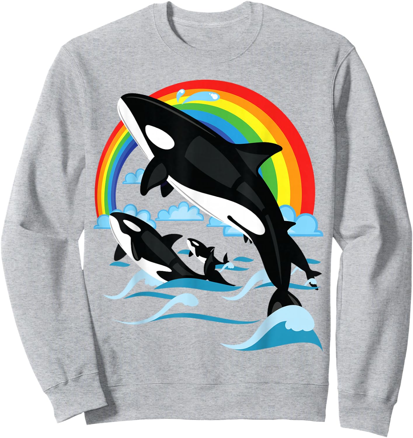 Orca Whale Jumping. Orcas Whale Watching Women Kids Sweatshirt - Sweatshirt | Ash