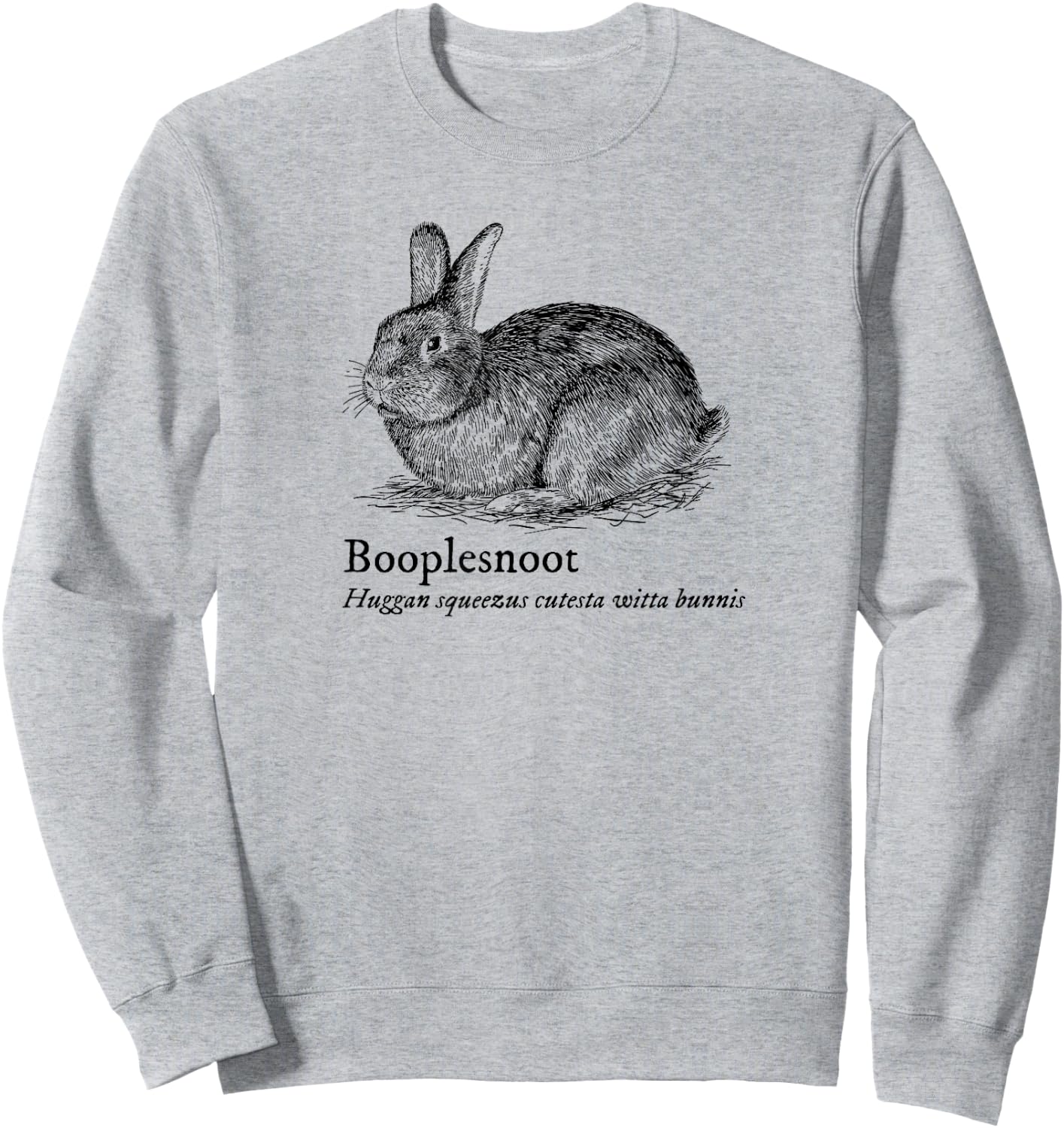 Booplesnoot Cute Funny Bunny Rabbit Lover Back to School Sweatshirt - Sweatshirt | Ash