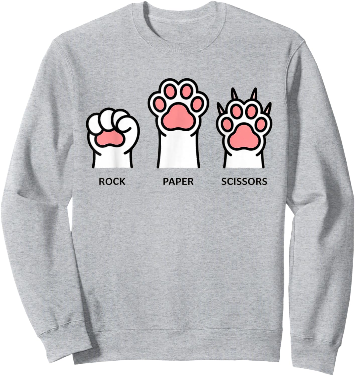 Dog Rock Paper Scissors Paw Funny Sweatshirt - Sweatshirt | Ash
