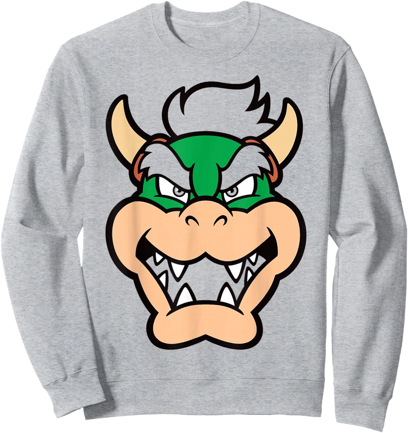 Nintendo Super Mario Bowser Large Face Chest Portrait Sweatshirt - Sweatshirt | Ash