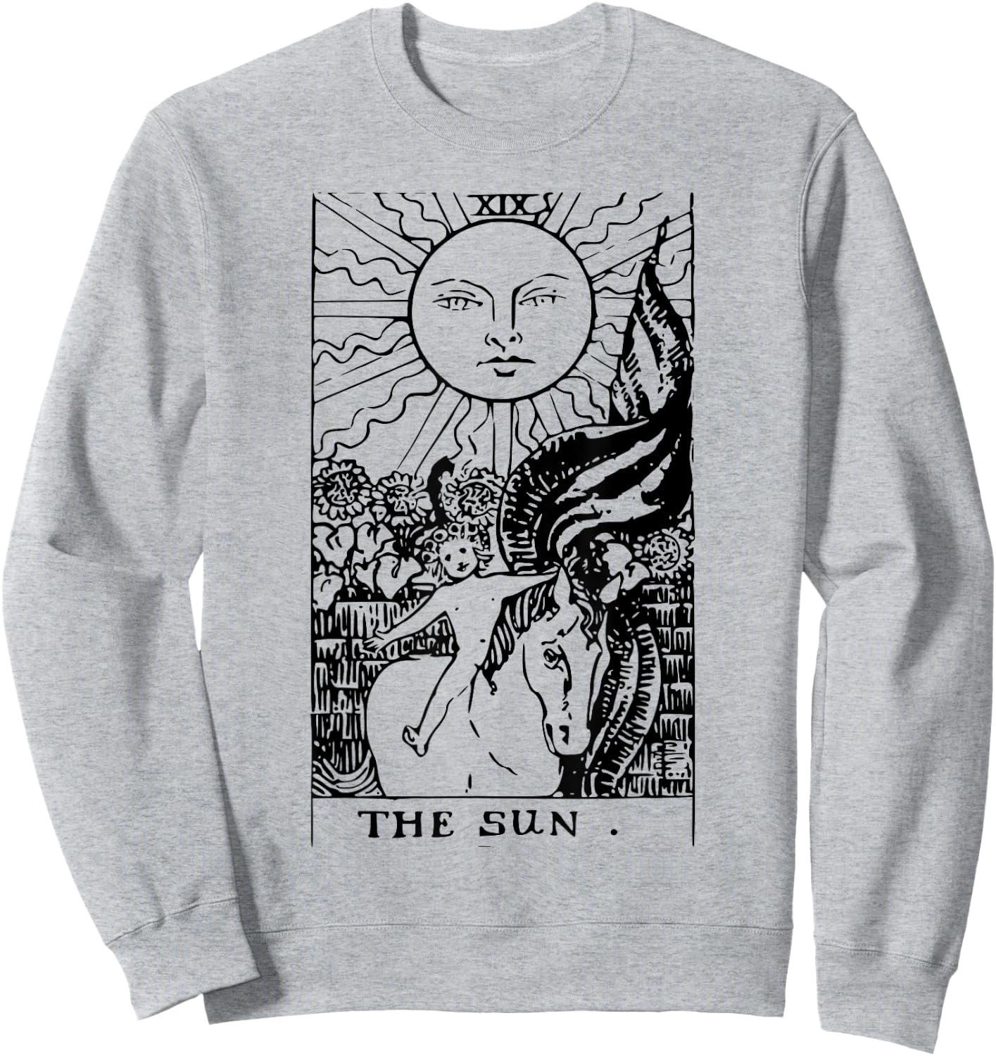 The Sun Vintage Tarot Card Inspired Sweatshirt - Sweatshirt | Ash